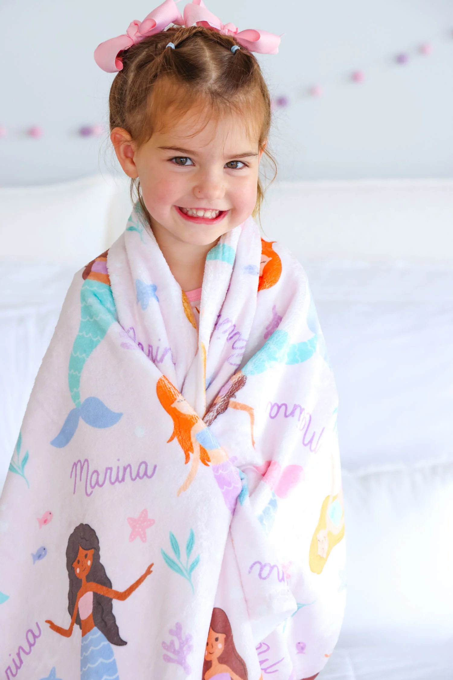 Personalized Kids Blanket | Let's Be Mermaids - Image 3