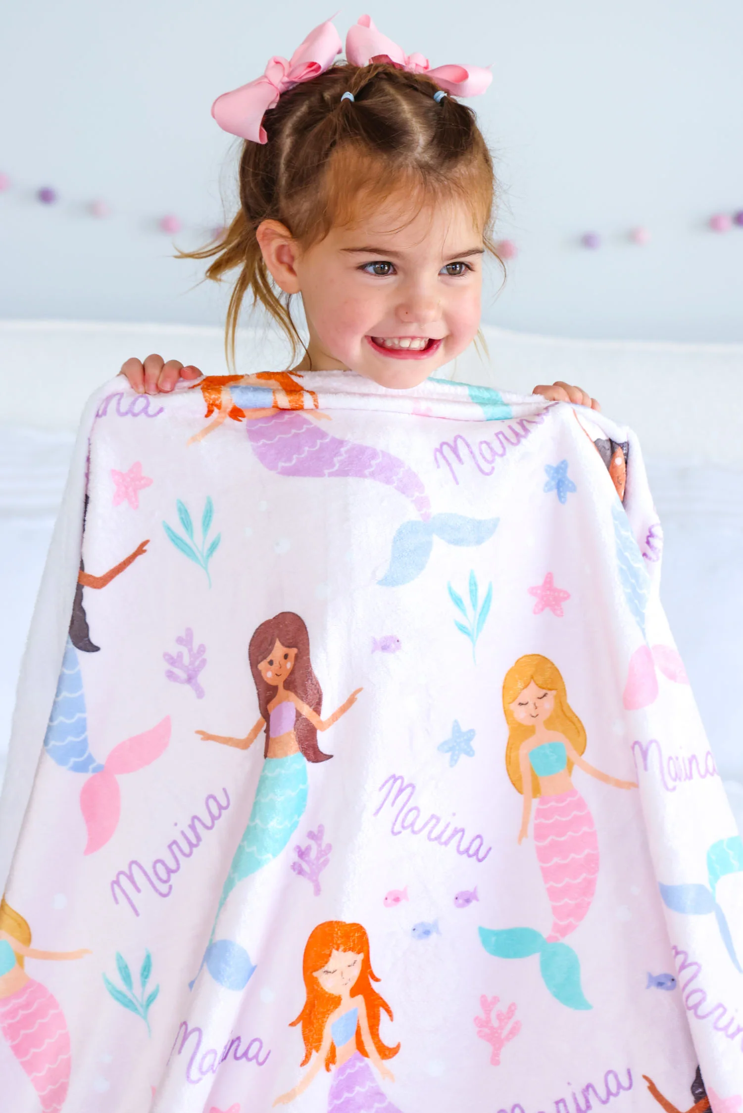 Personalized Kids Blanket | Let's Be Mermaids - Image 8
