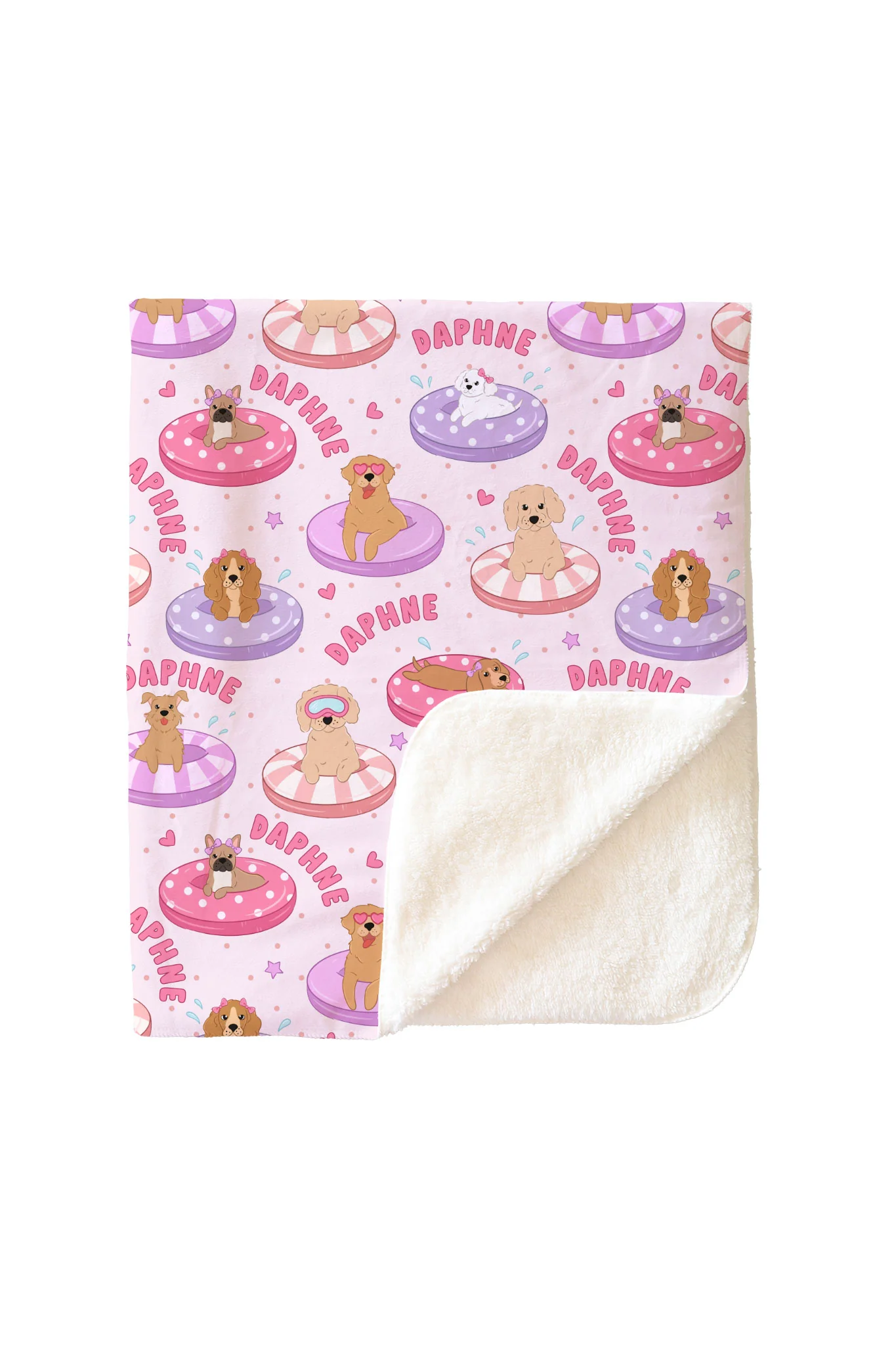 Personalized Kids Blanket | Poolside Pups Pink - Image 5