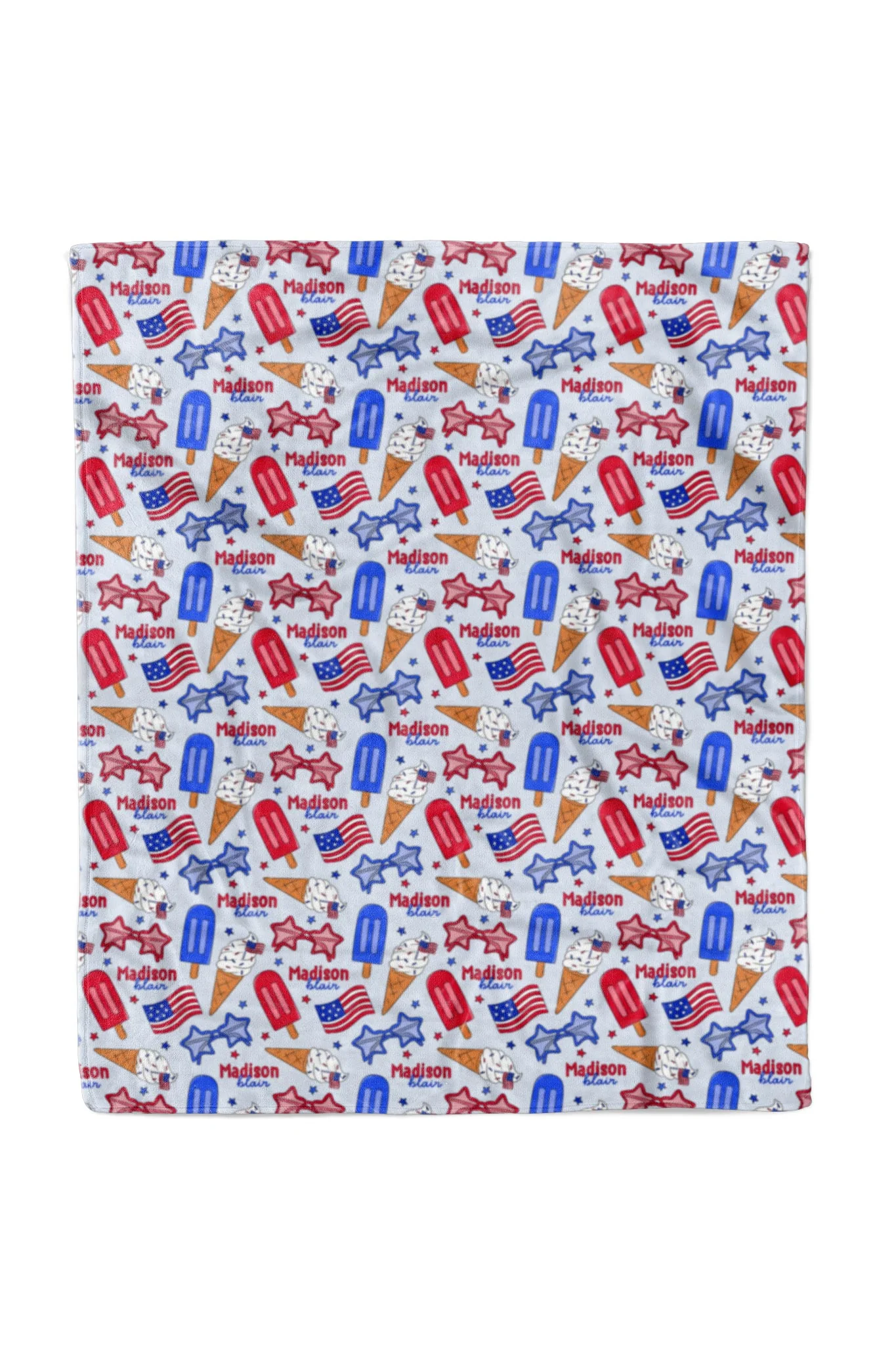 Personalized Kids Blanket | Red, White & Cool - Image 4