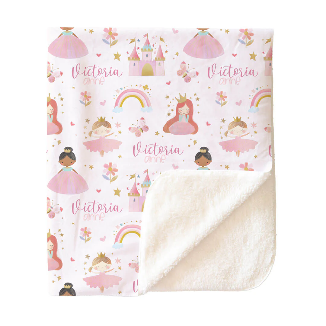 Personalized Sherpa Kids Blanket | Sweet Princess - Image 2