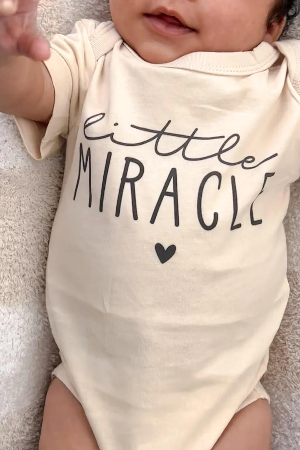 Personalized Little Miracle Graphic Bodysuit | Natural - Image 7