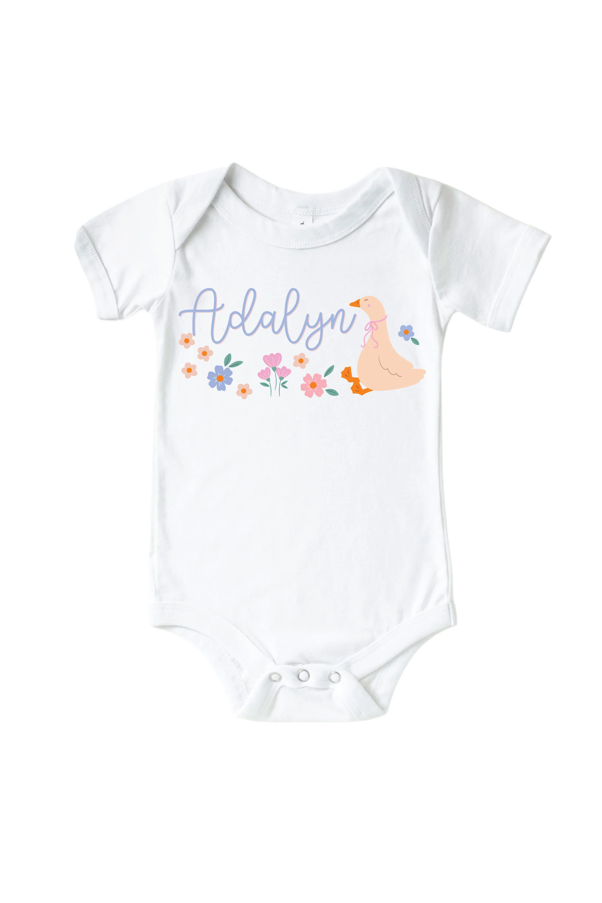 Personalized Loosey Goose Graphic Bodysuit & Kids Tee | White - Image 2