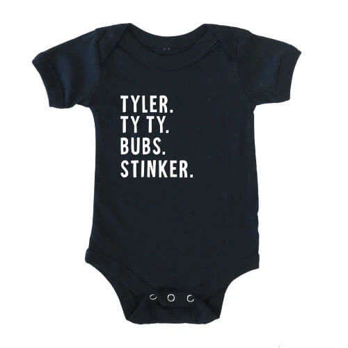 Personalized Nickname Graphic Bodysuit | Black - Image 2