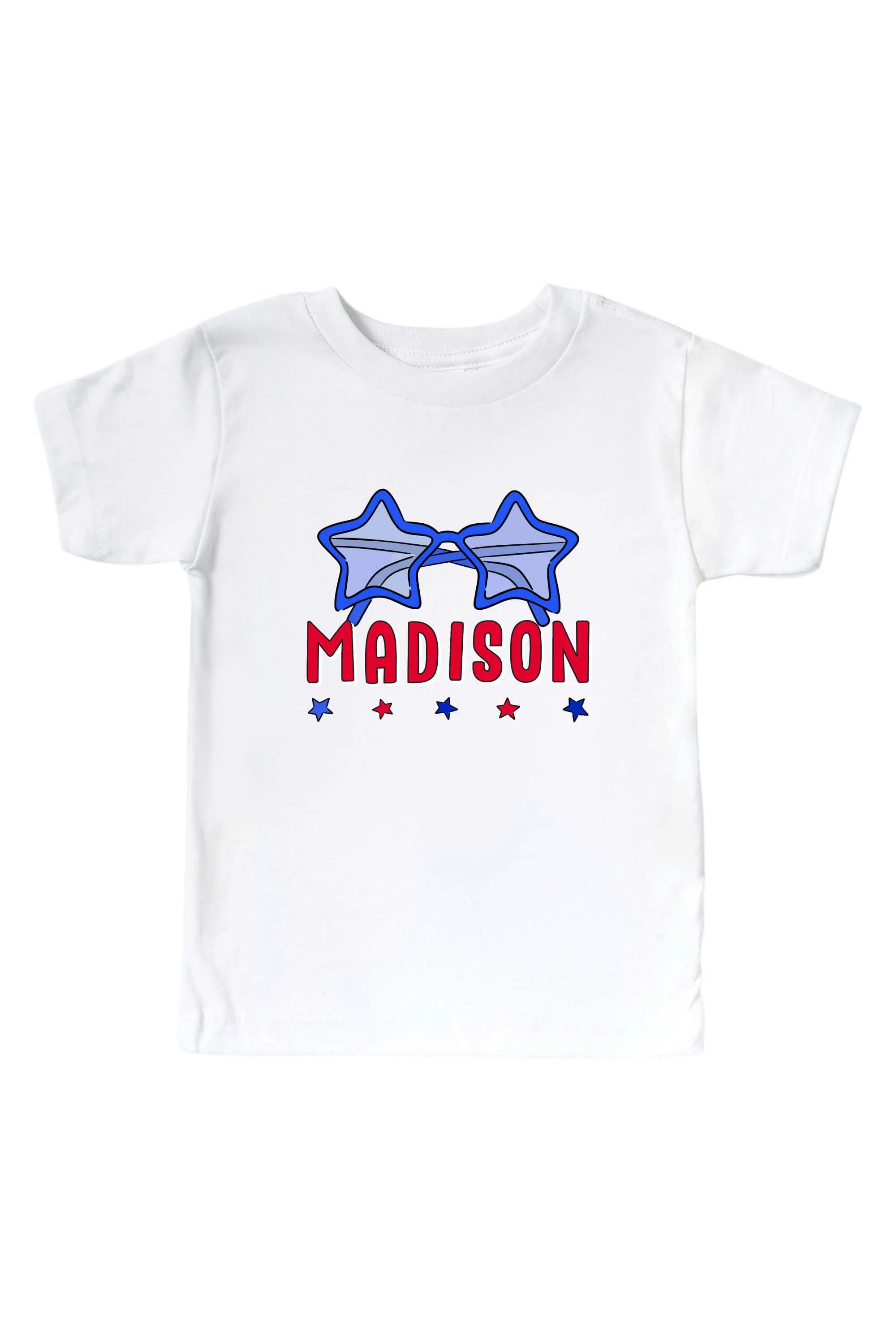 Personalized Red, White & Cool Graphic Bodysuit & Kids Tee | White - Image 3