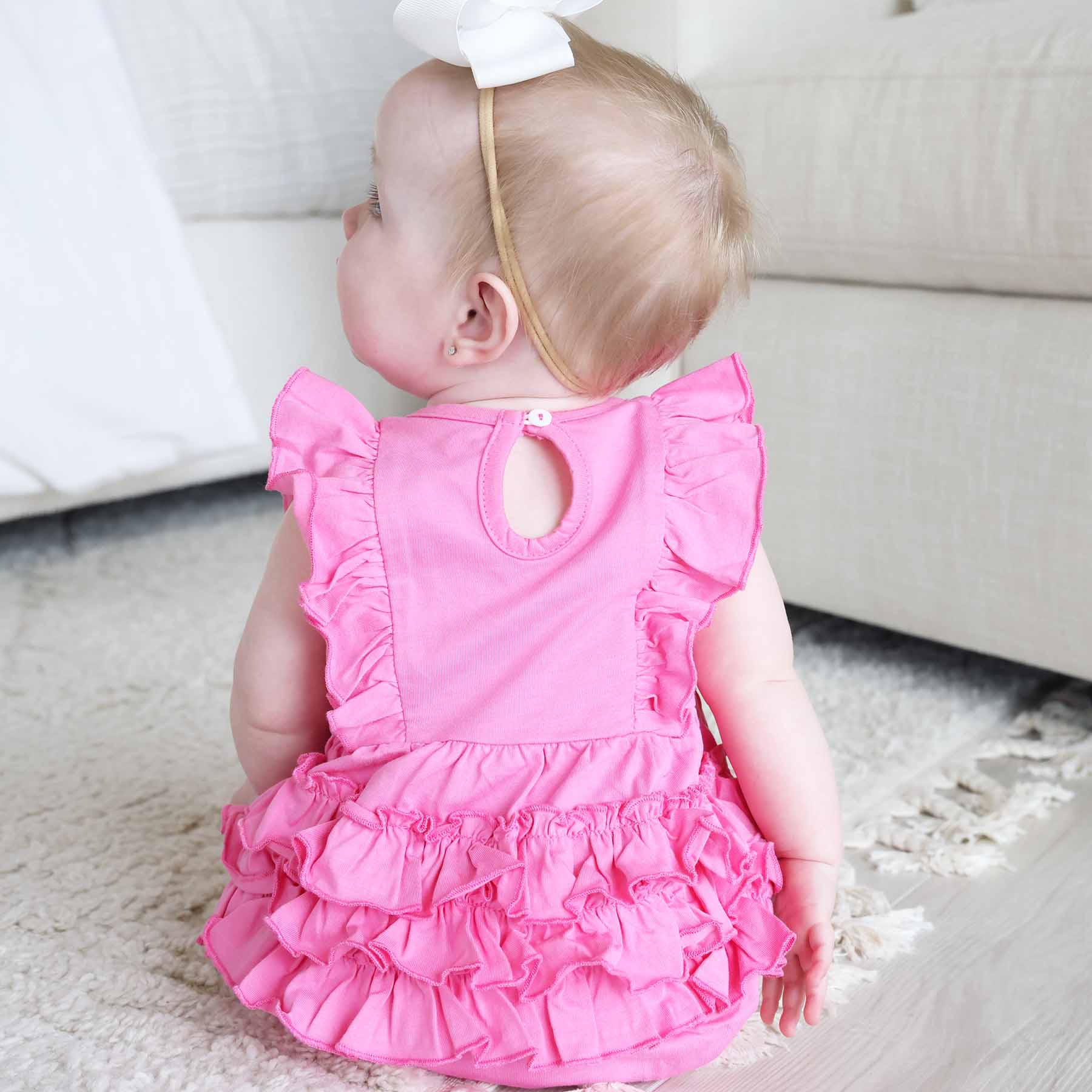 Embroidered Sleeveless Ruffle Bubble Romper - Image 12