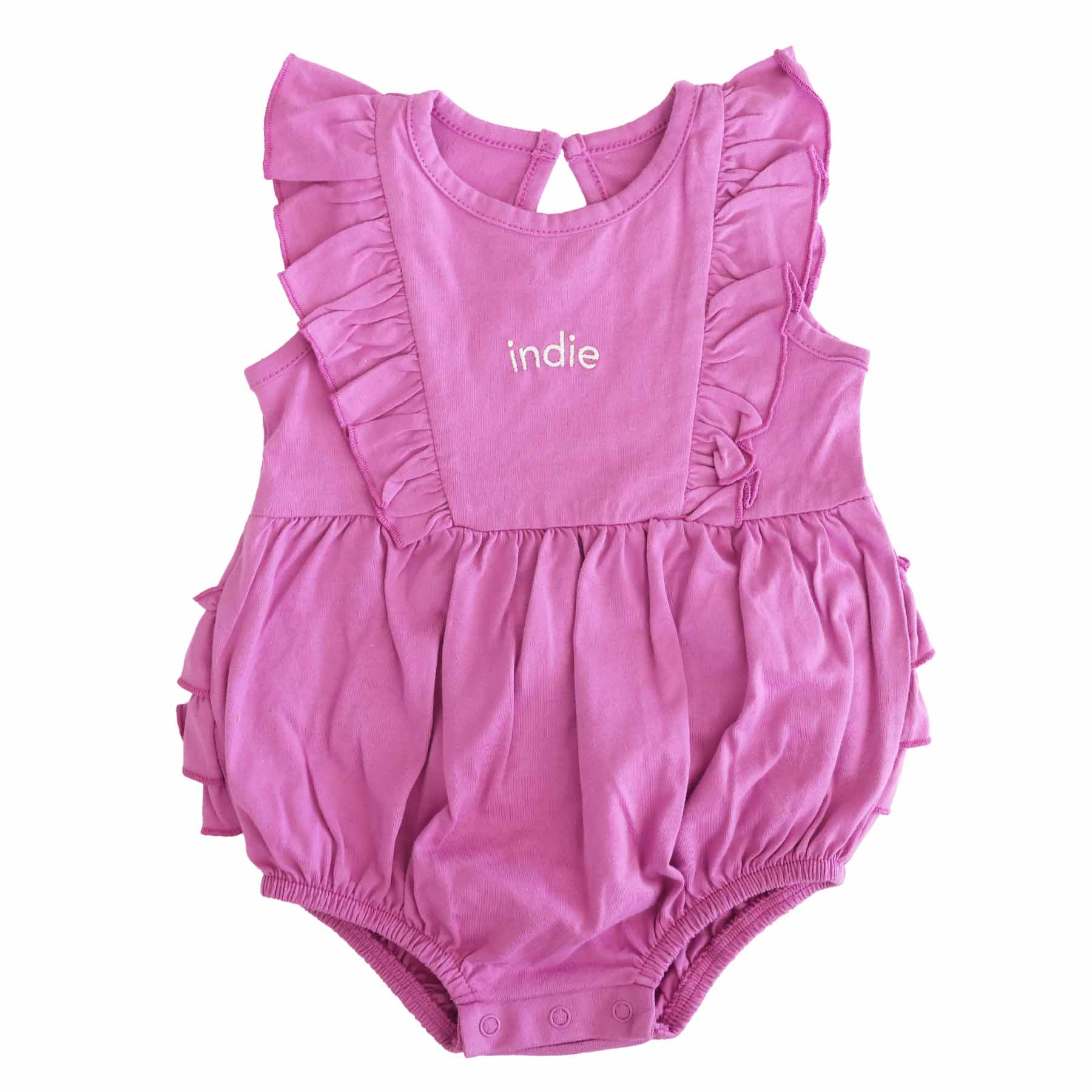 Embroidered Sleeveless Ruffle Bubble Romper - Image 5