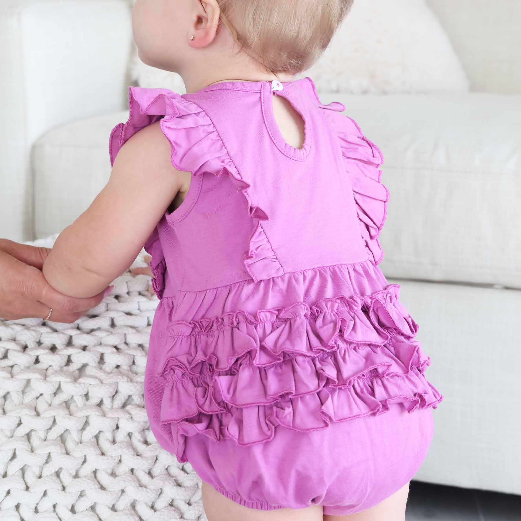 Embroidered Sleeveless Ruffle Bubble Romper - Image 6