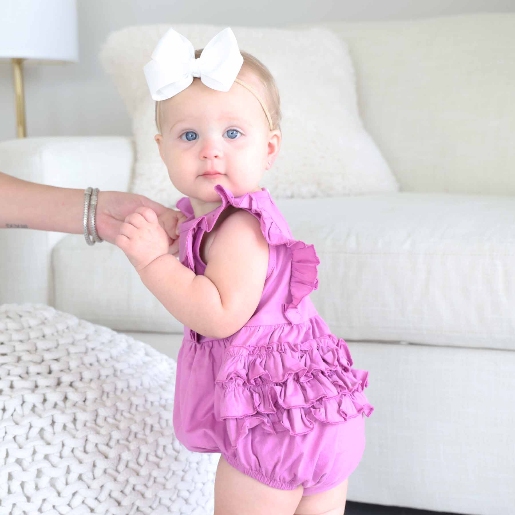 Embroidered Sleeveless Ruffle Bubble Romper - Image 8