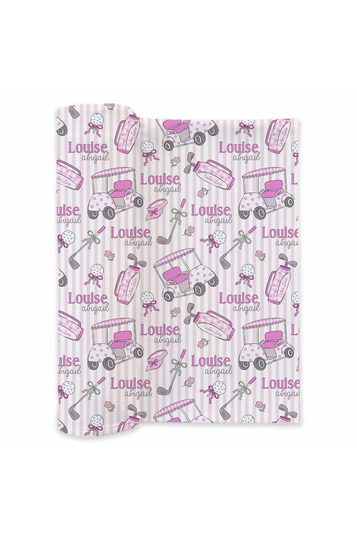 Personalized Swaddle Blanket | Caddie Crew Pink - Image 2