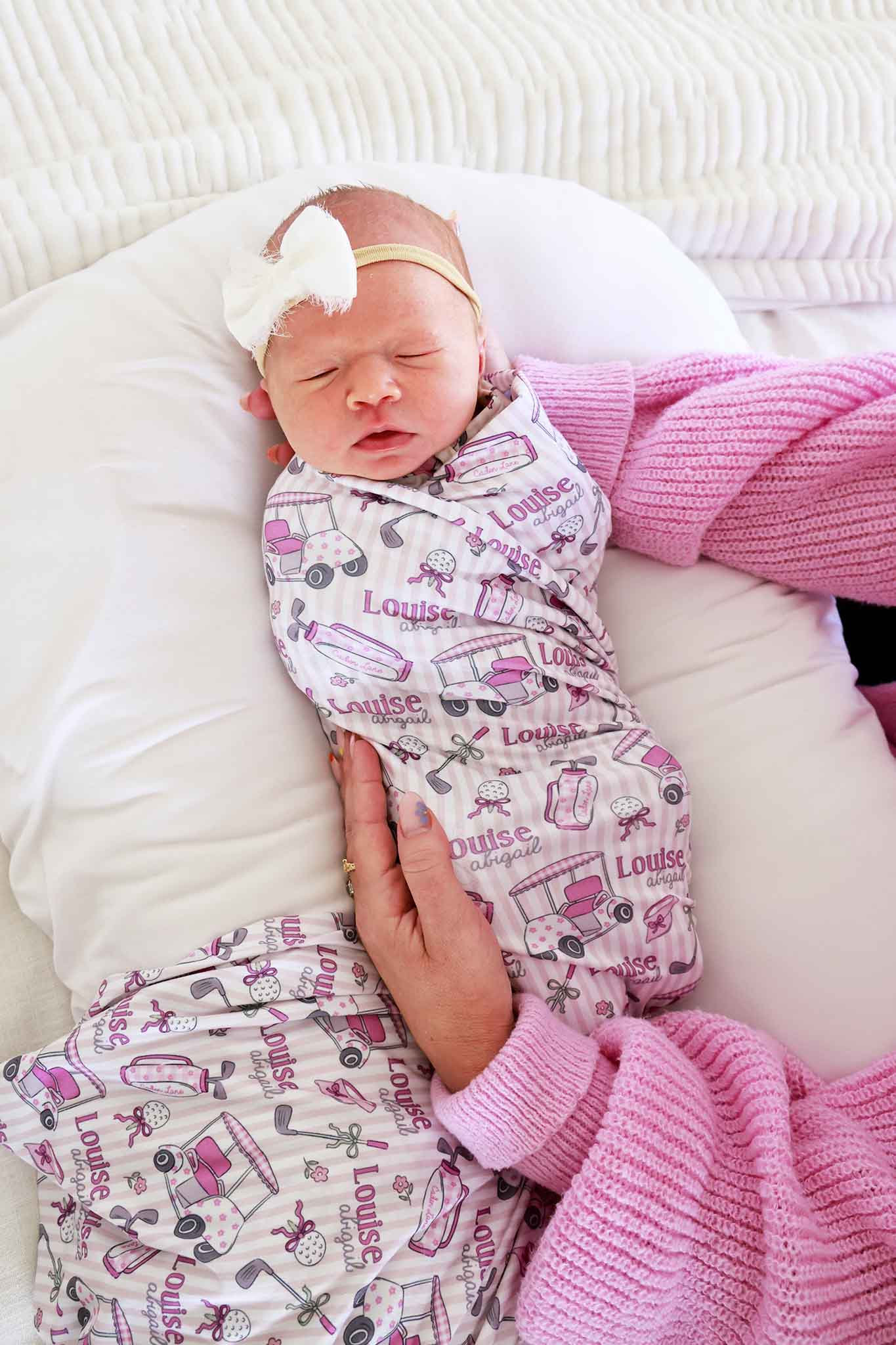 Personalized Swaddle Blanket | Caddie Crew Pink - Image 3