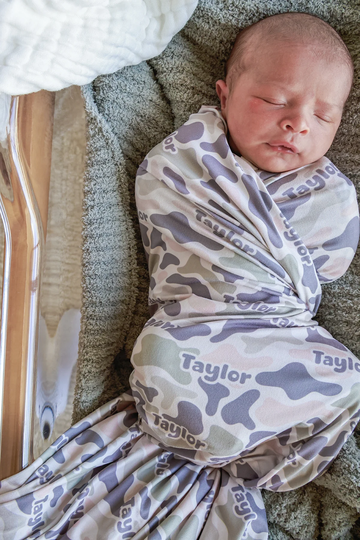 Personalized Swaddle Blanket | Camo Cutie - Image 4