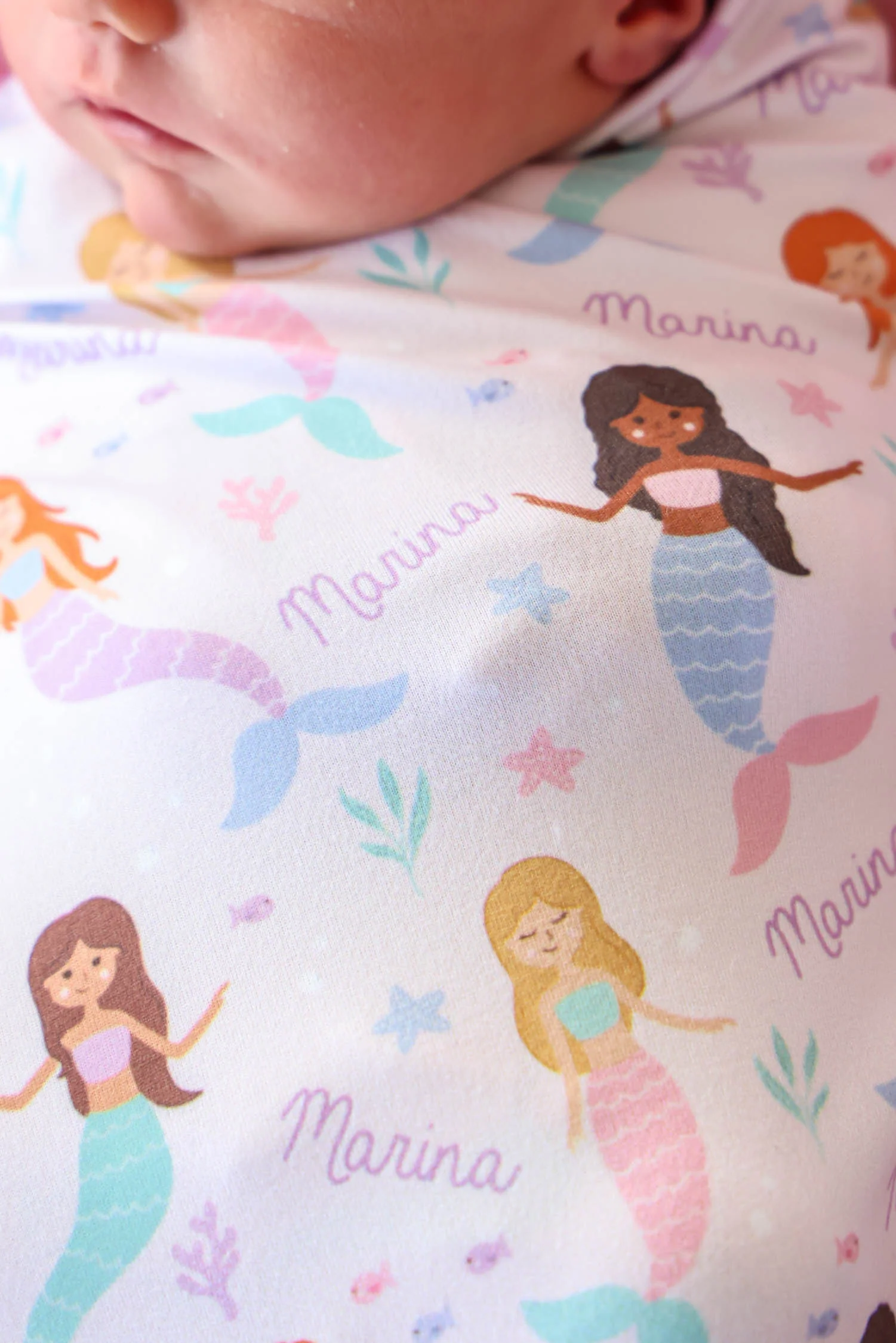 Personalized Swaddle Blanket | Let's Be Mermaids - Image 3