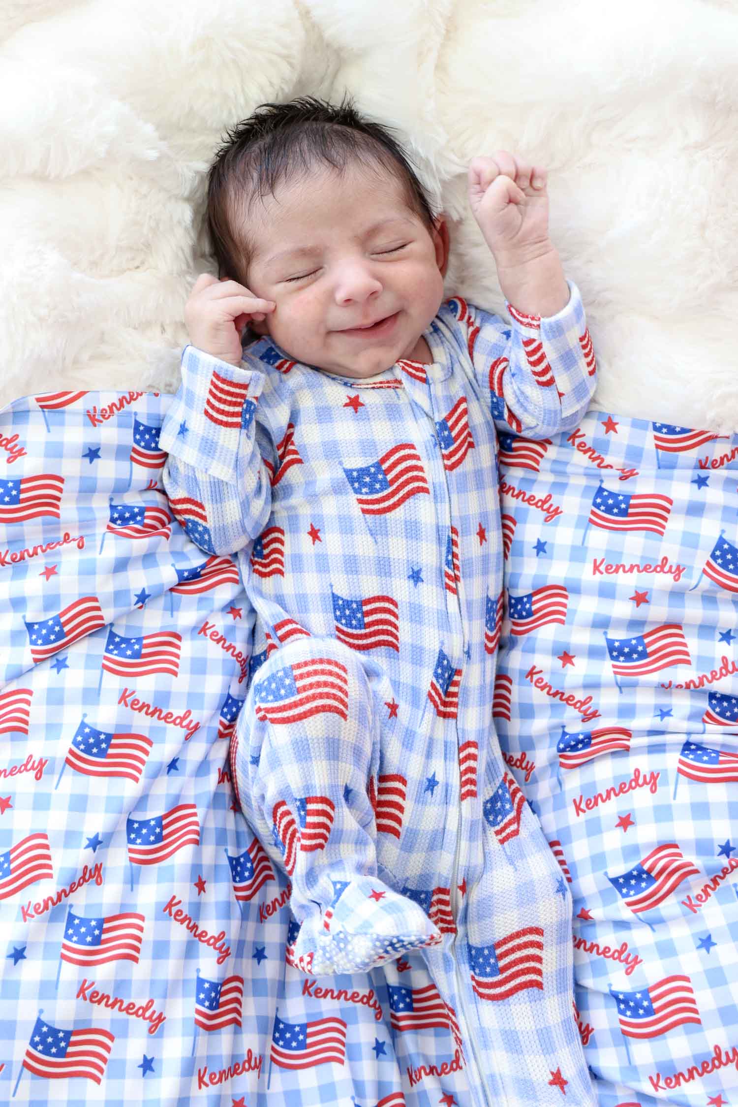 Personalized Swaddle Blanket | Star-Spangled Picnic - Image 3