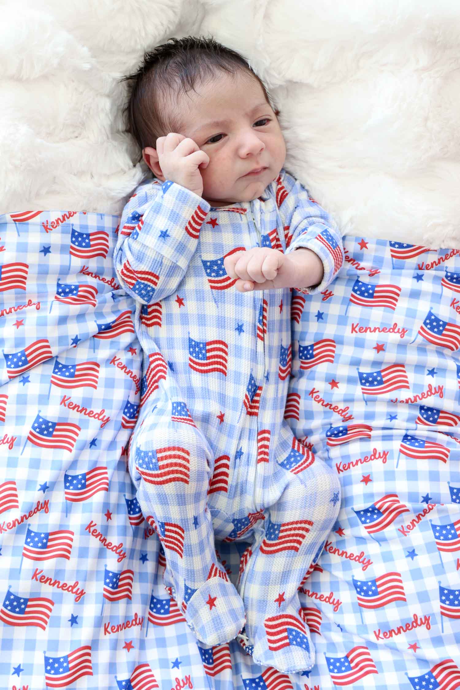 Personalized Swaddle Blanket | Star-Spangled Picnic - Image 4