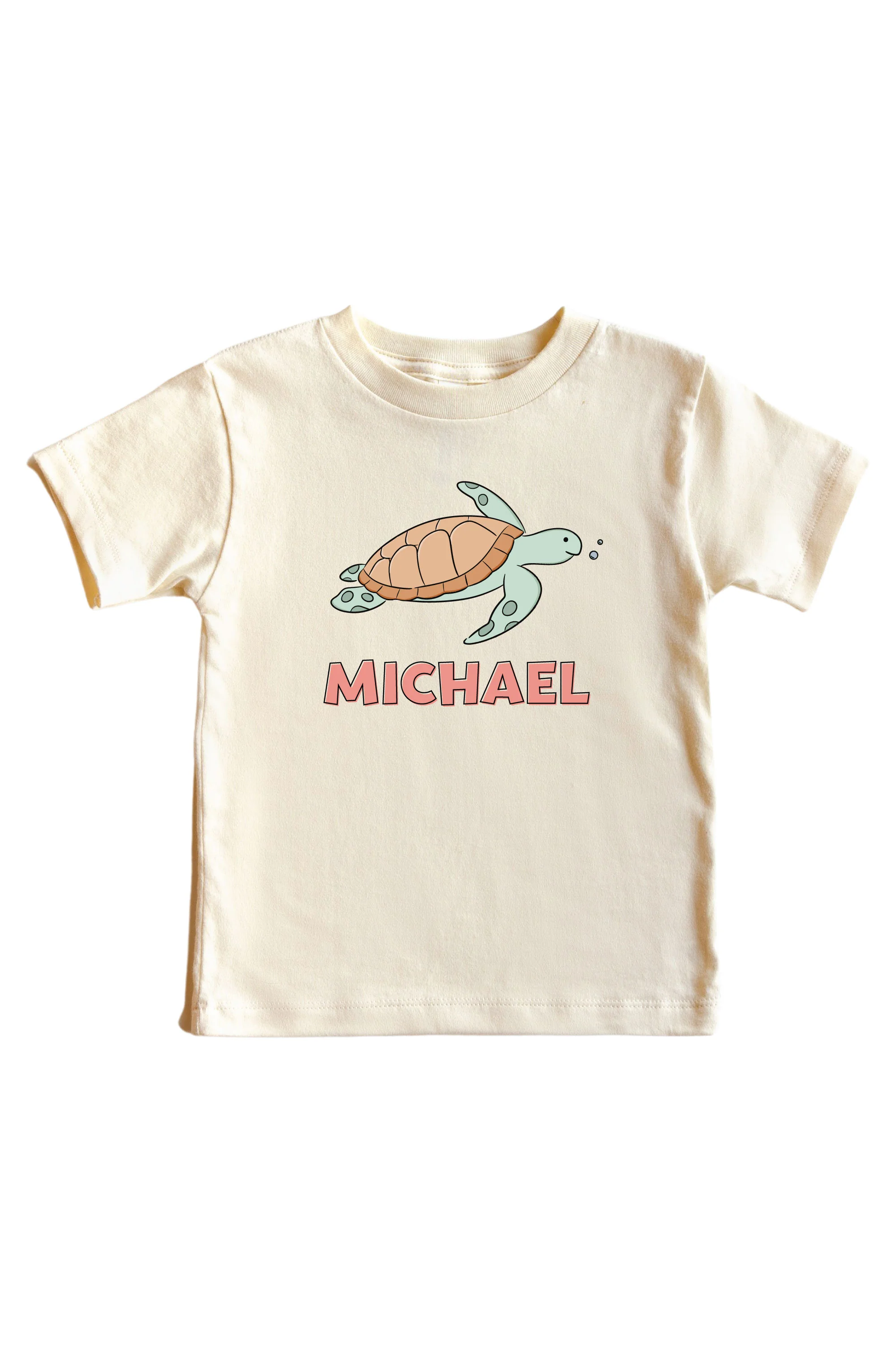 Personalized Turtley Rad Graphic Bodysuit & Kids Tee | Natural - Image 3