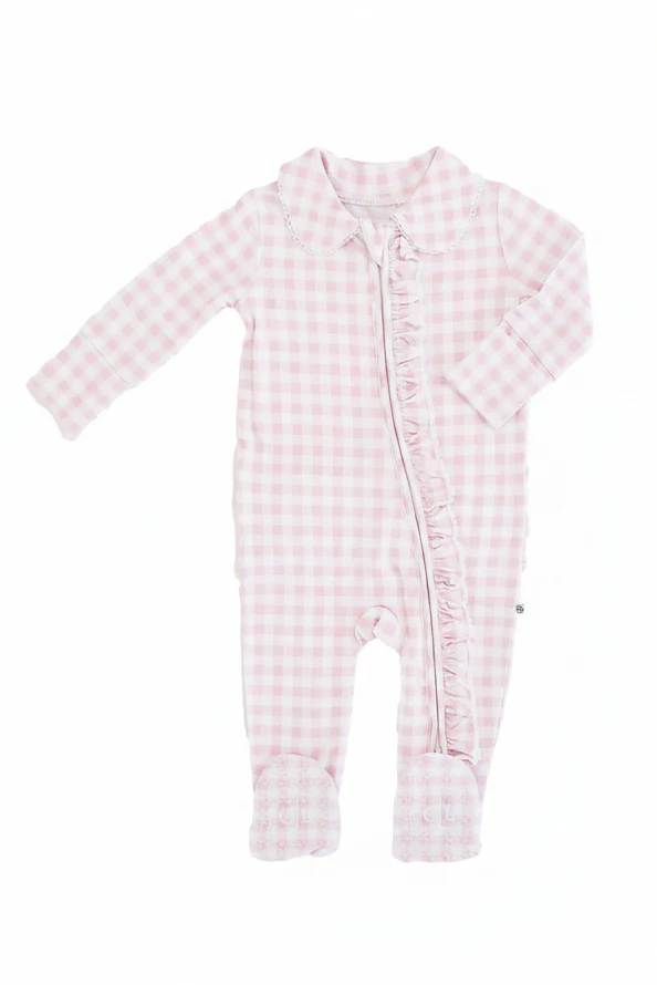 Peter Pan Collar Ruffle Zipper Footie - Image 11