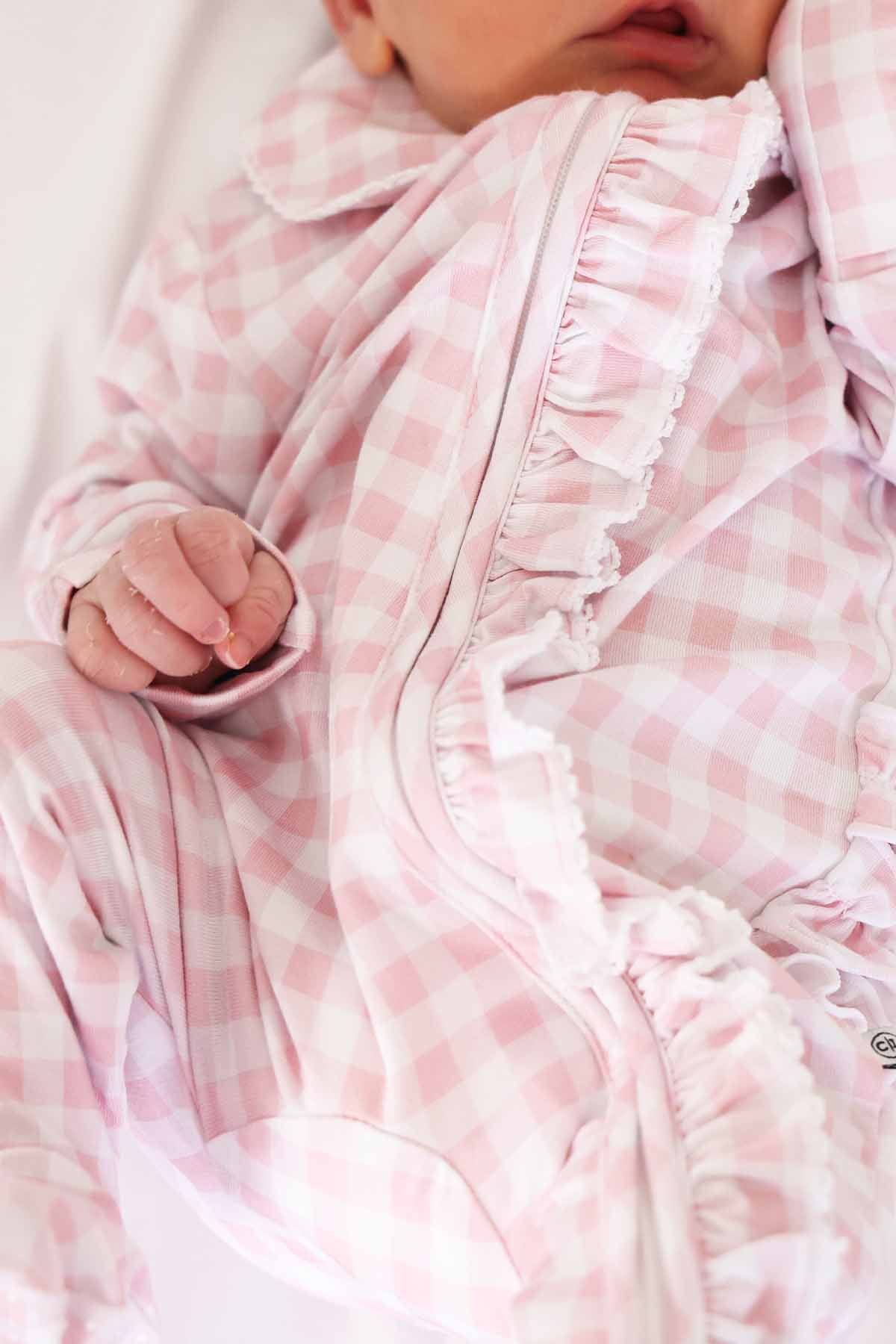 Peter Pan Collar Ruffle Zipper Footie - Image 13