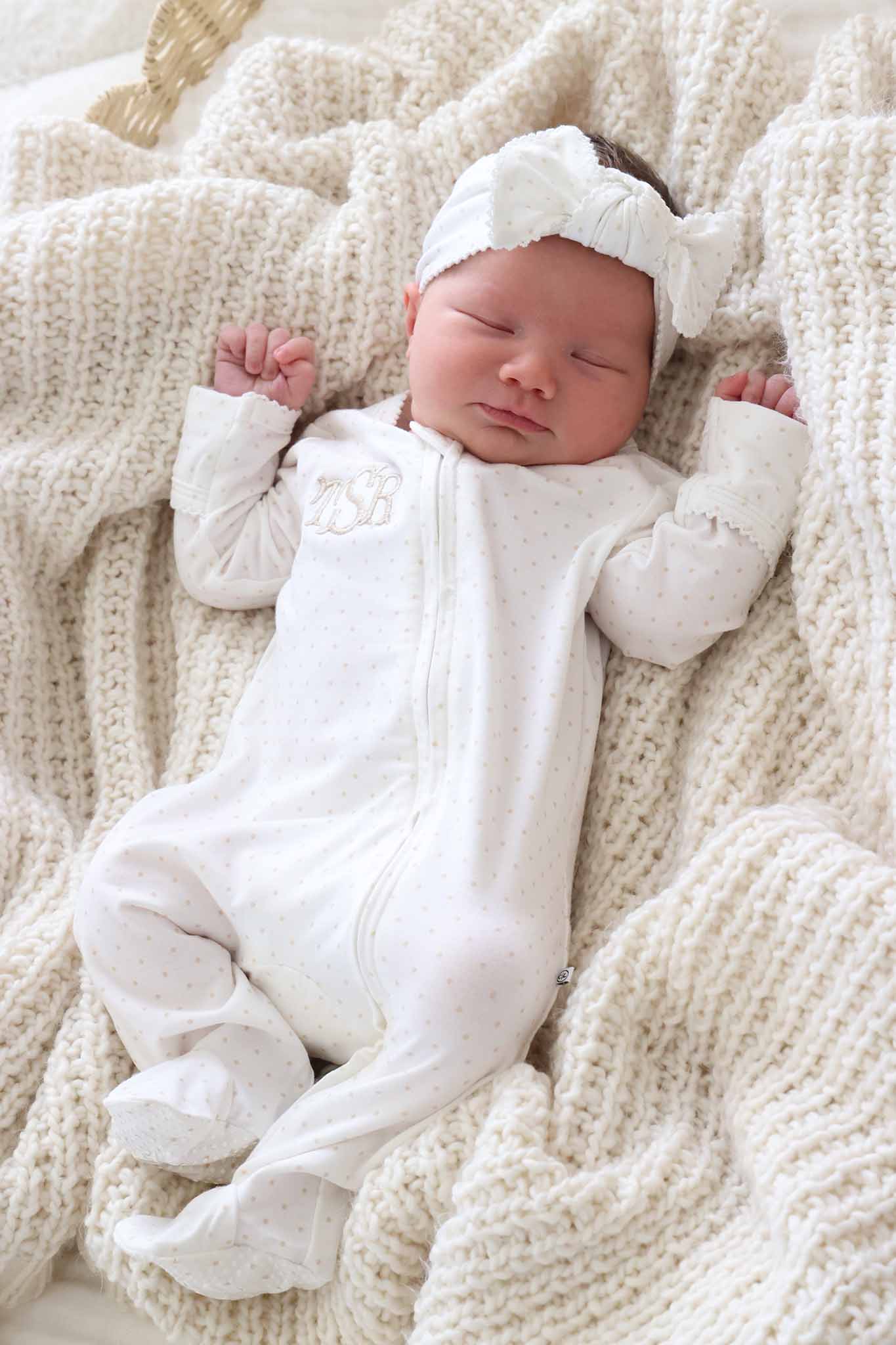 Picot Trim Bamboo Zipper Footie | Baby Taupe - Image 4