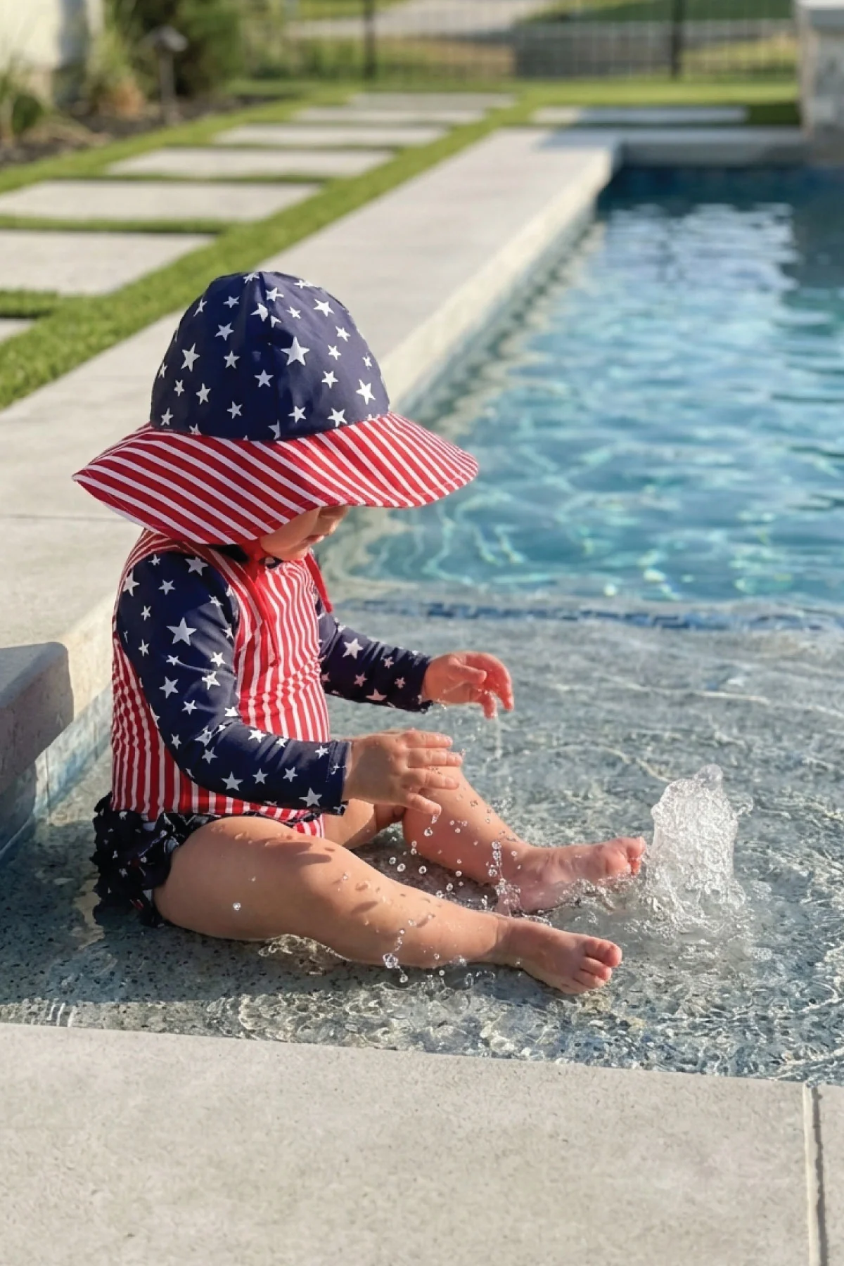 Printed Sun Hat | Stars & Stripes Party - Image 4