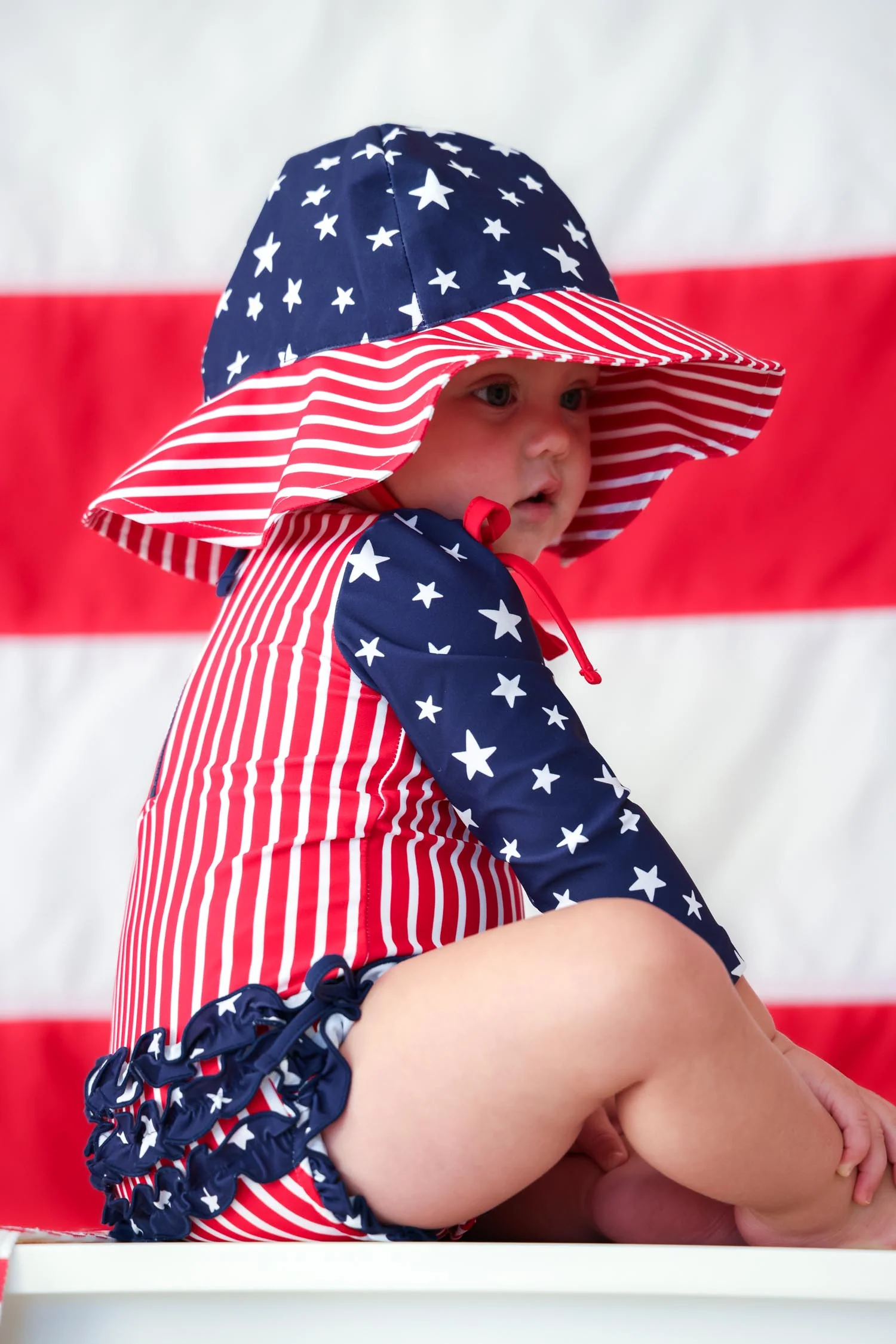Printed Sun Hat | Stars & Stripes Party - Image 5