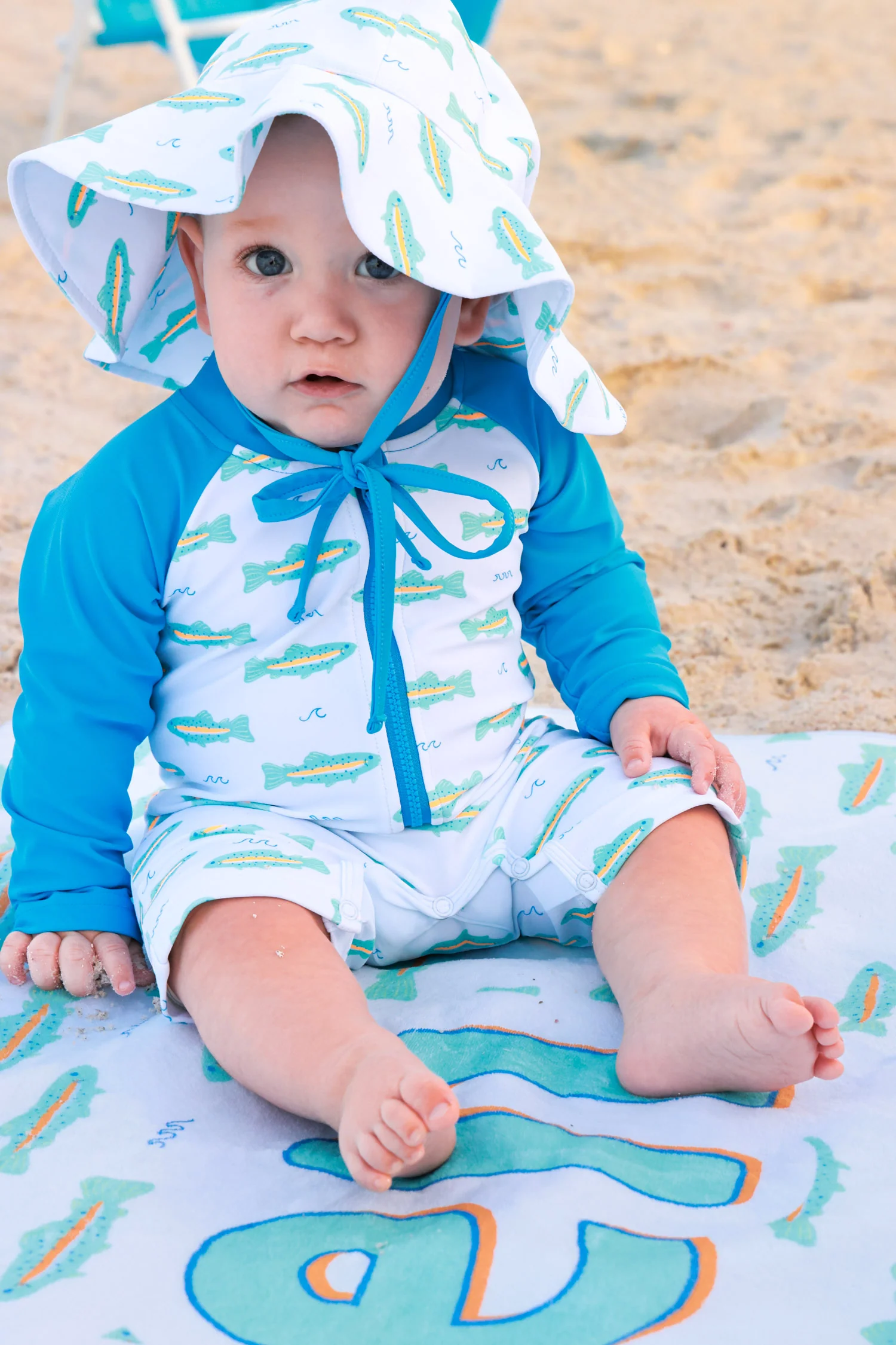 Long Sleeve Rash Guard Swim Romper Shortie | Tiny Trout - Image 17