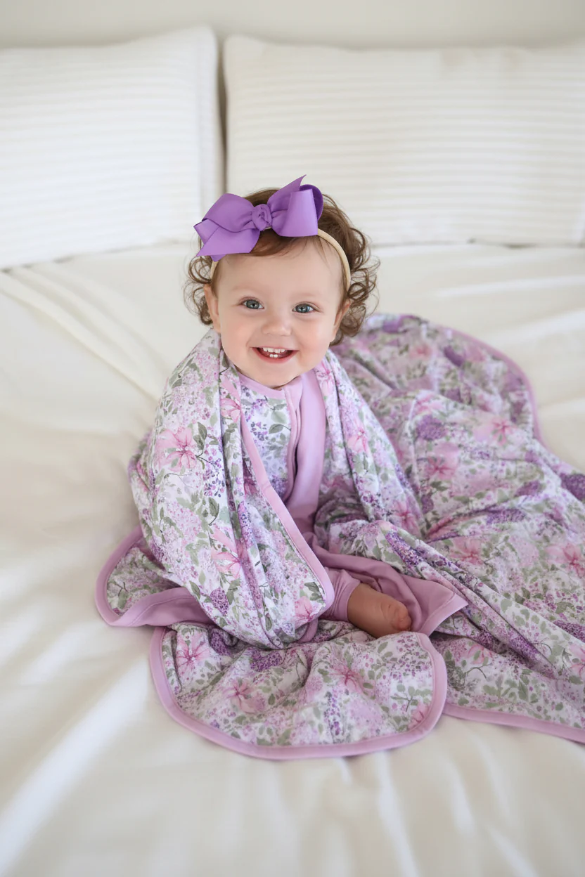 Double Sided Bamboo Blanket | Lavender Lullaby - Image 4