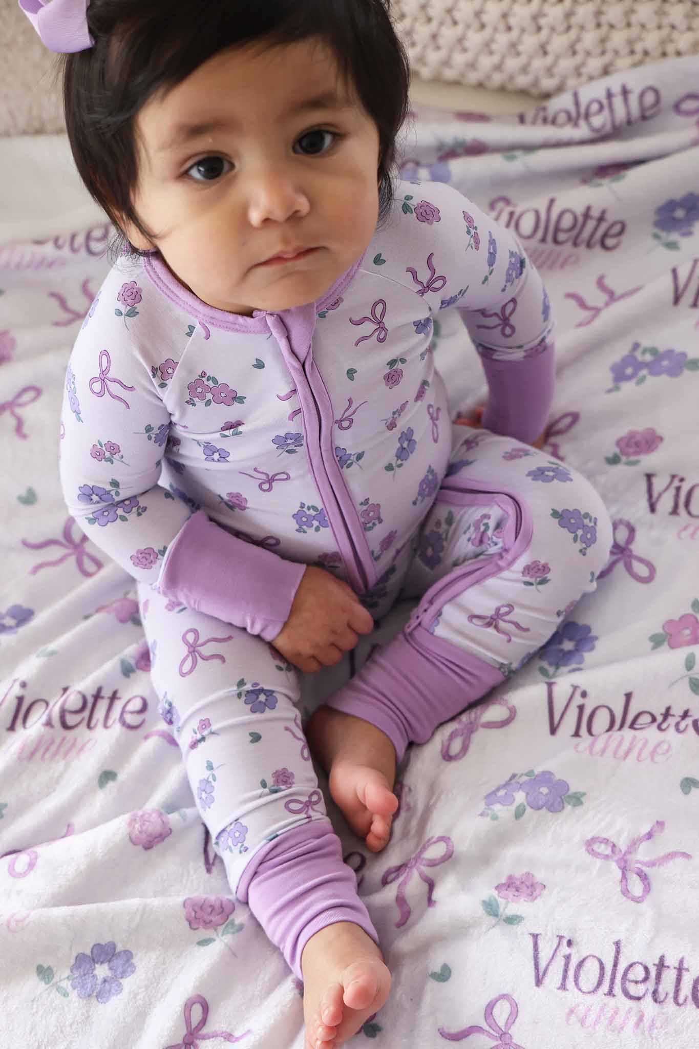 Ribbon & Roses Convertible Zip Romper | Purple - Image 2