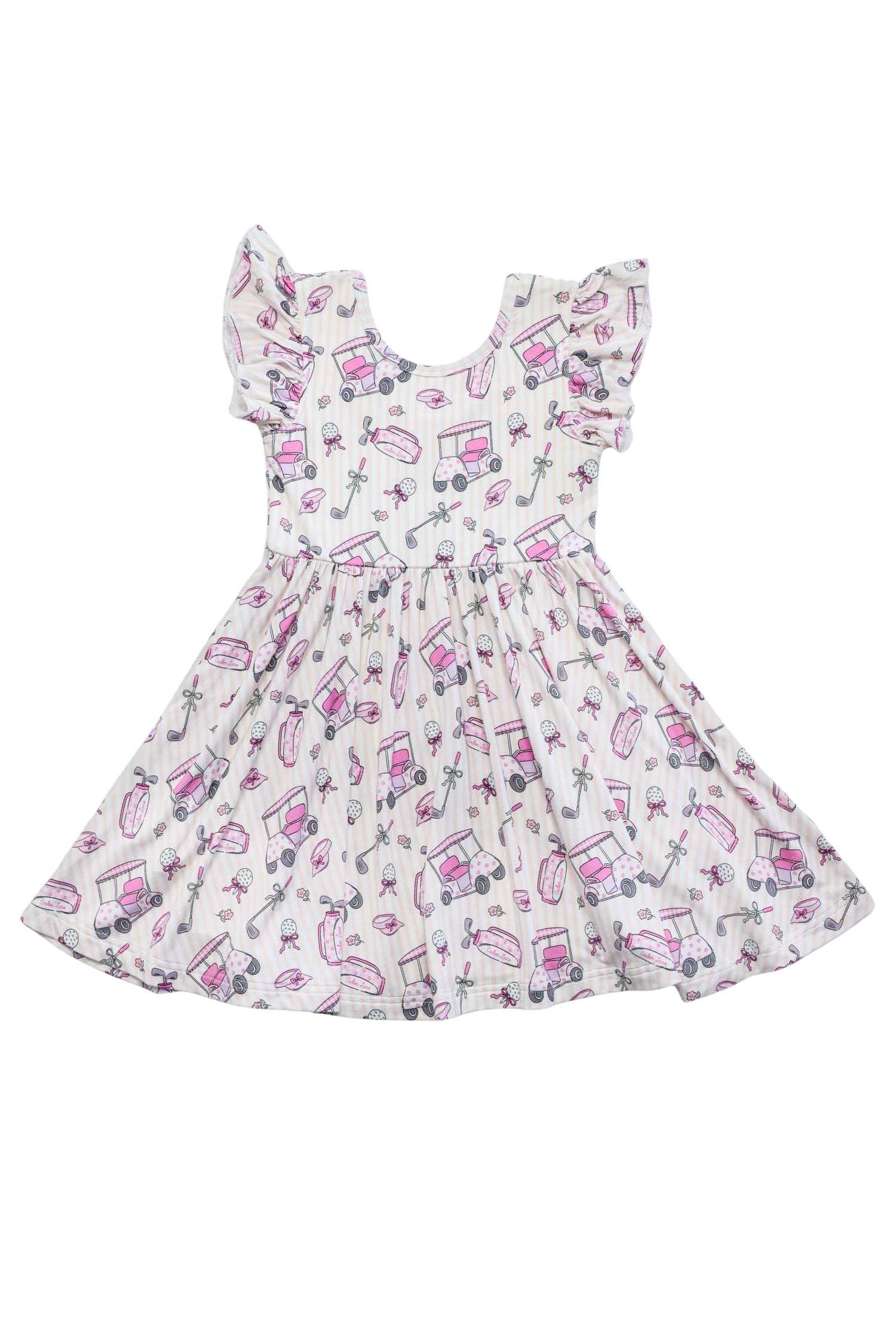 Ruffle Twirl Dress | Caddie Crew Pink - Image 2