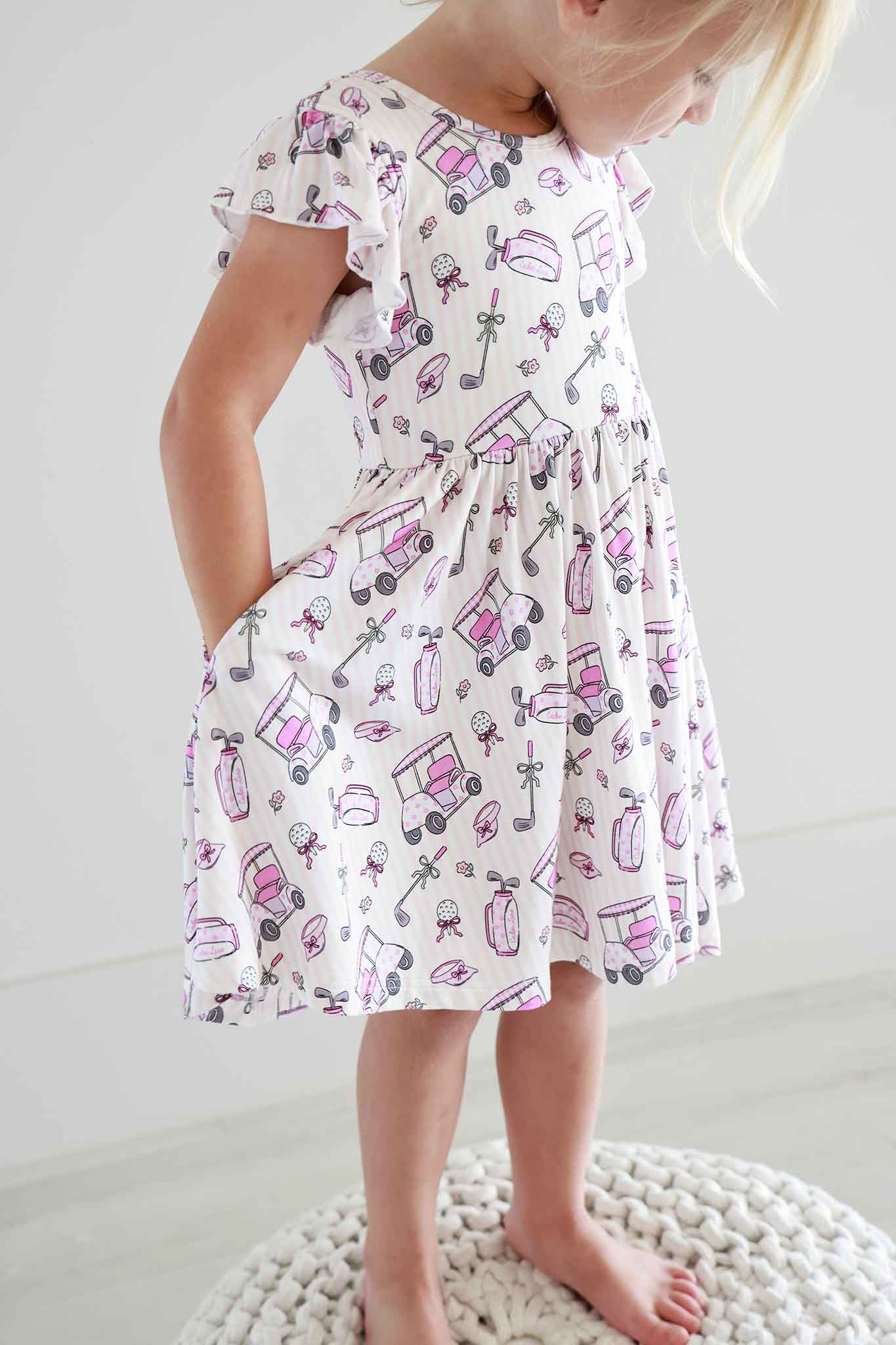 Ruffle Twirl Dress | Caddie Crew Pink - Image 3