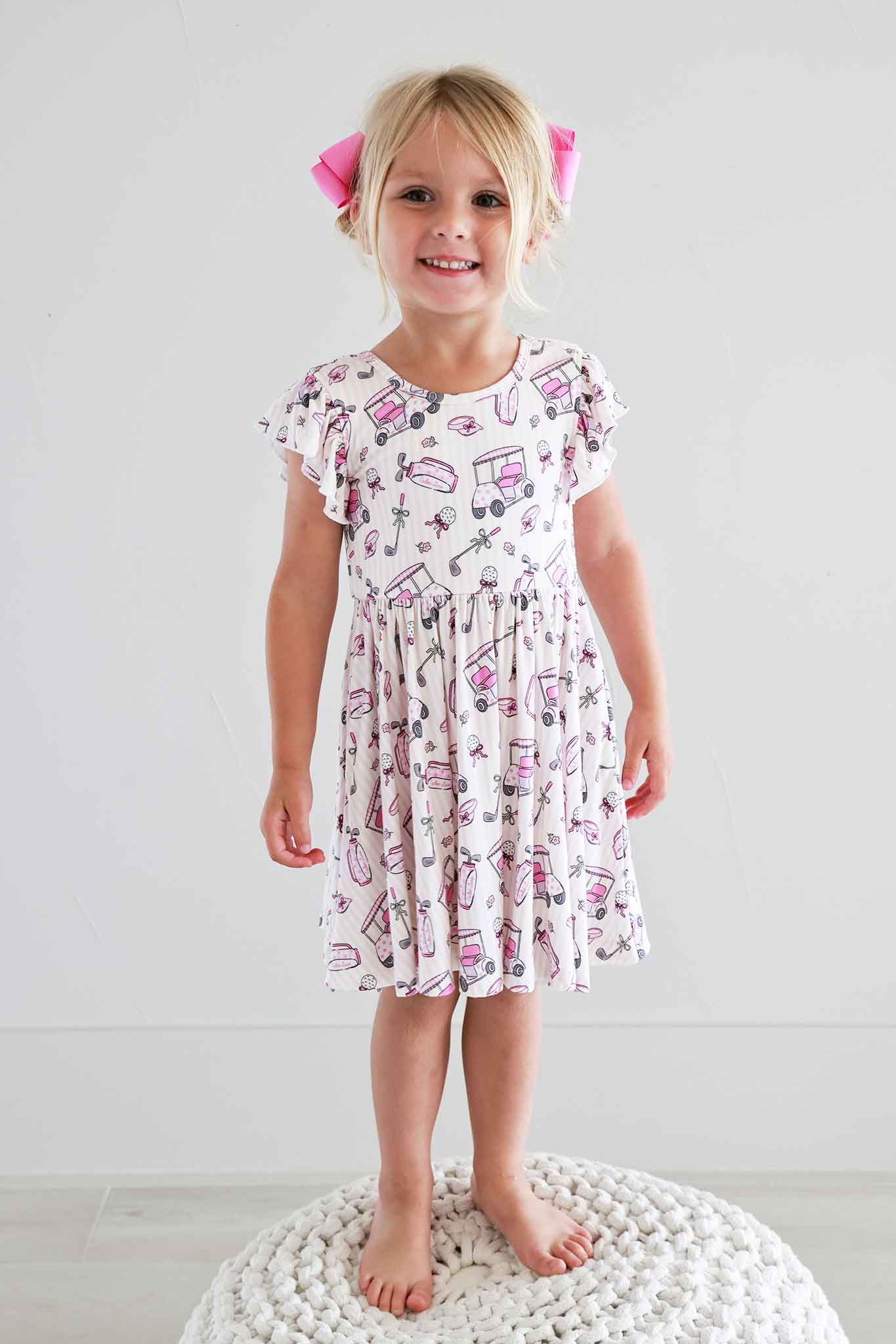 Ruffle Twirl Dress | Caddie Crew Pink - Image 5