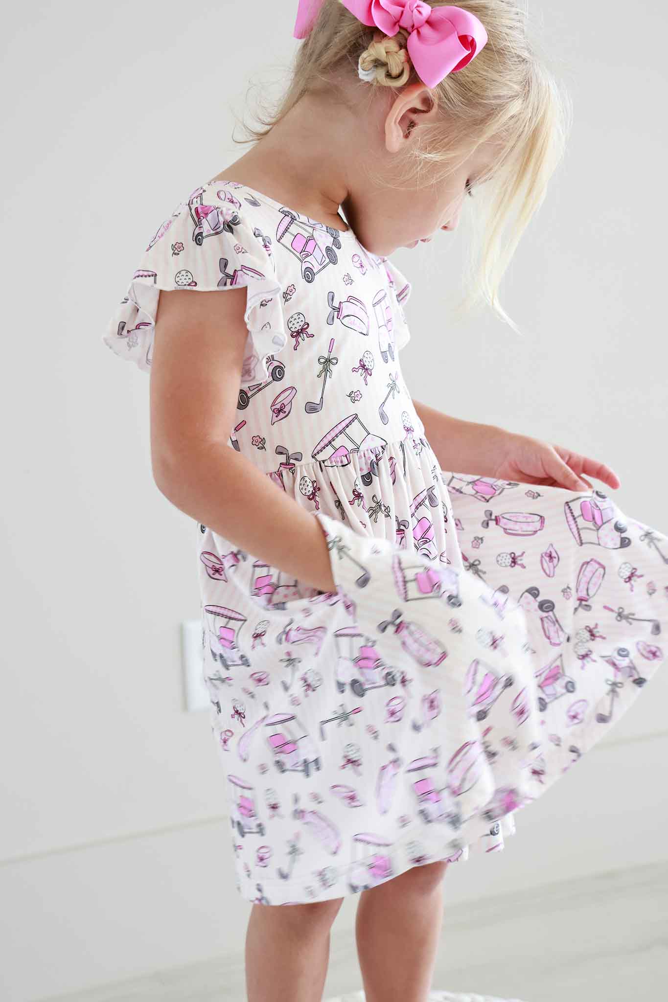 Ruffle Twirl Dress | Caddie Crew Pink - Image 7