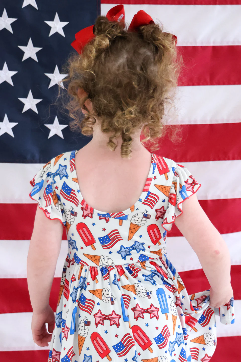 Ruffle Twirl Dress | Red, White & Cool - Image 7