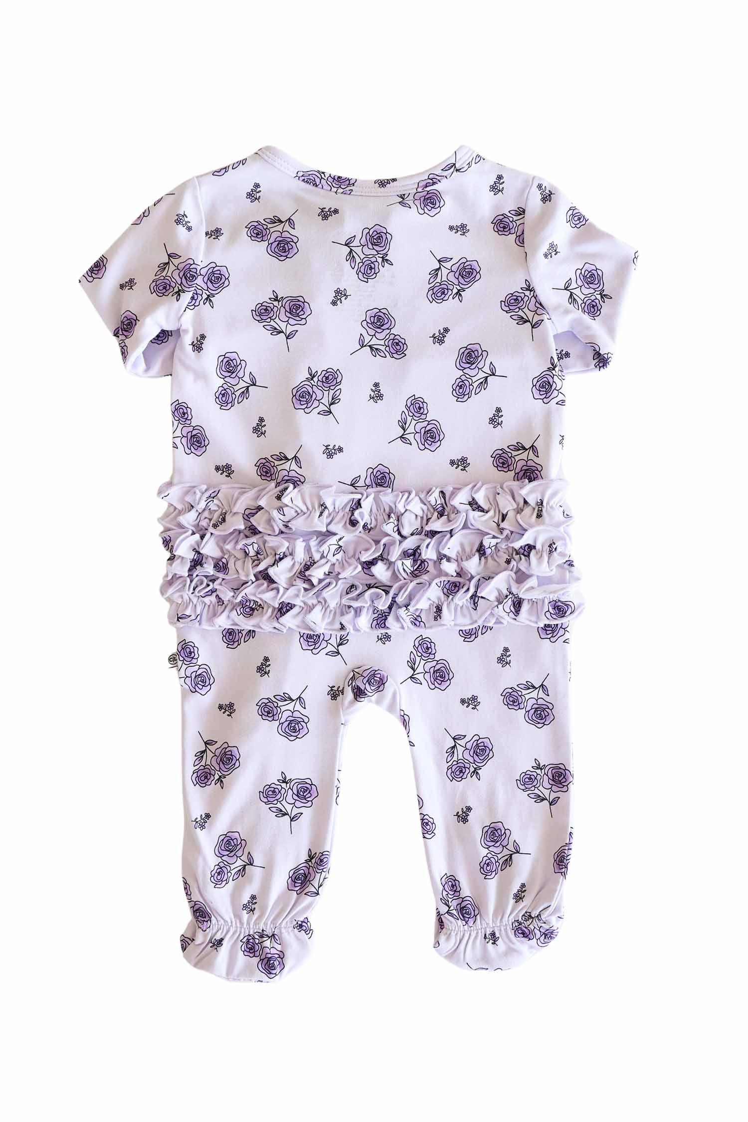 Ruffle Zipper Footie | Amethyst Garden - Image 8