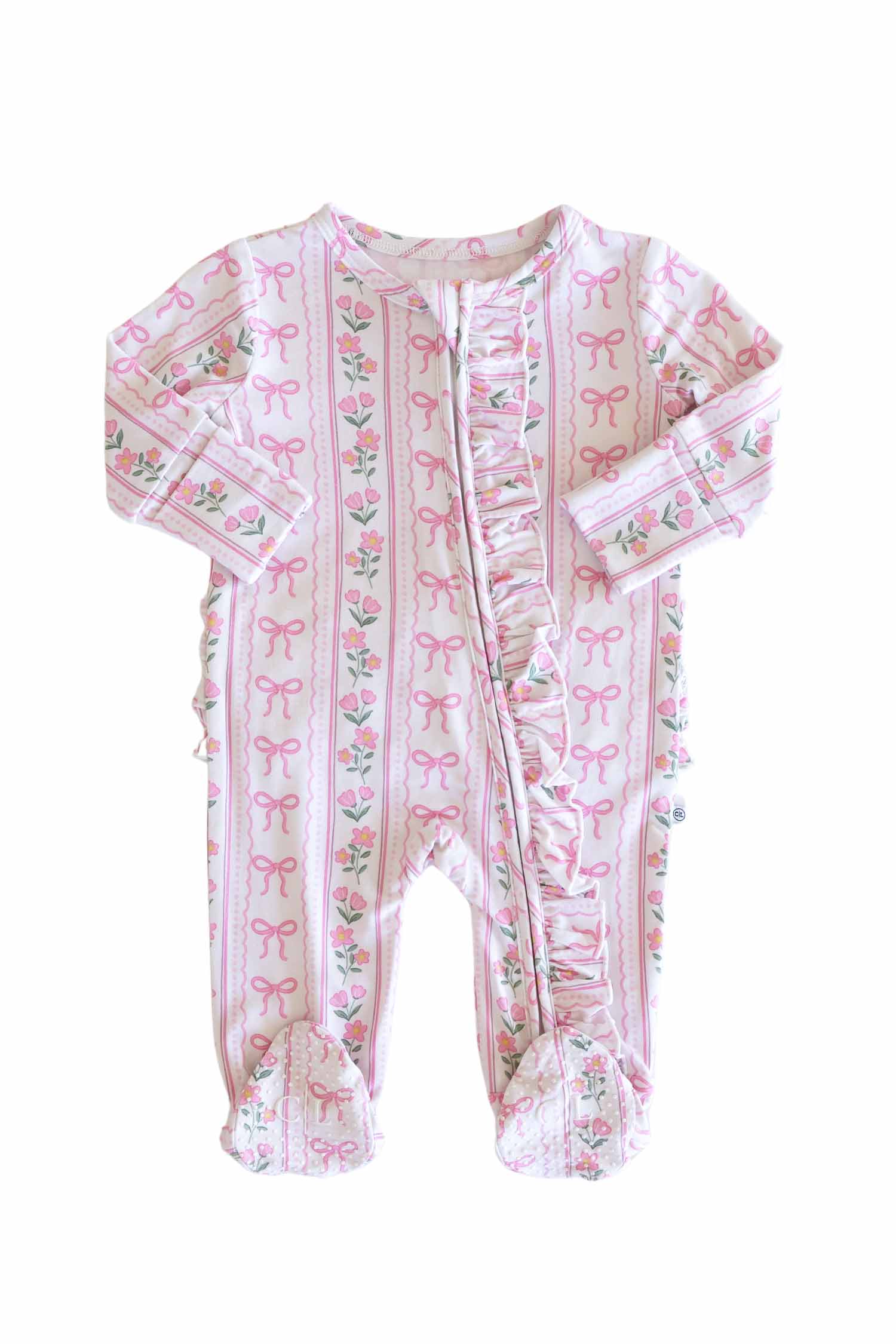 Ruffle Zipper Footie | Coquette Garden - Image 3