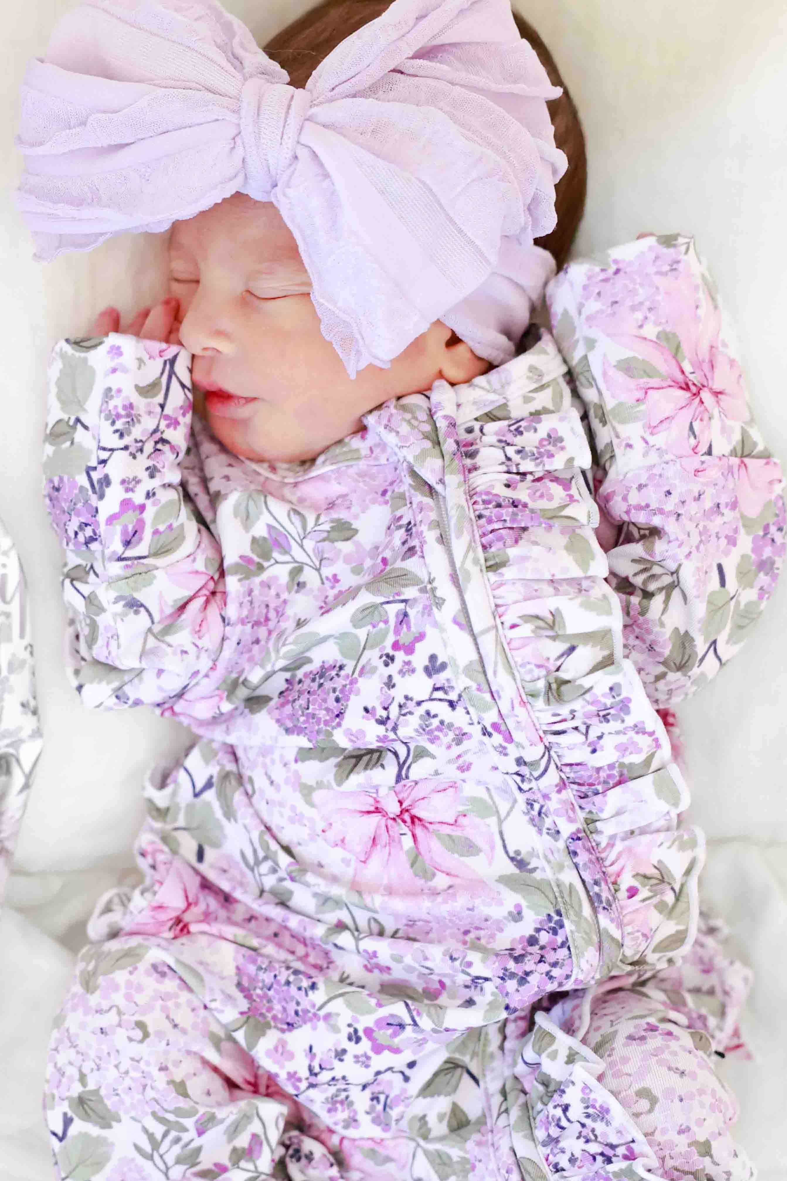 Ruffle Zipper Footie | Lavender Lullaby - Image 4