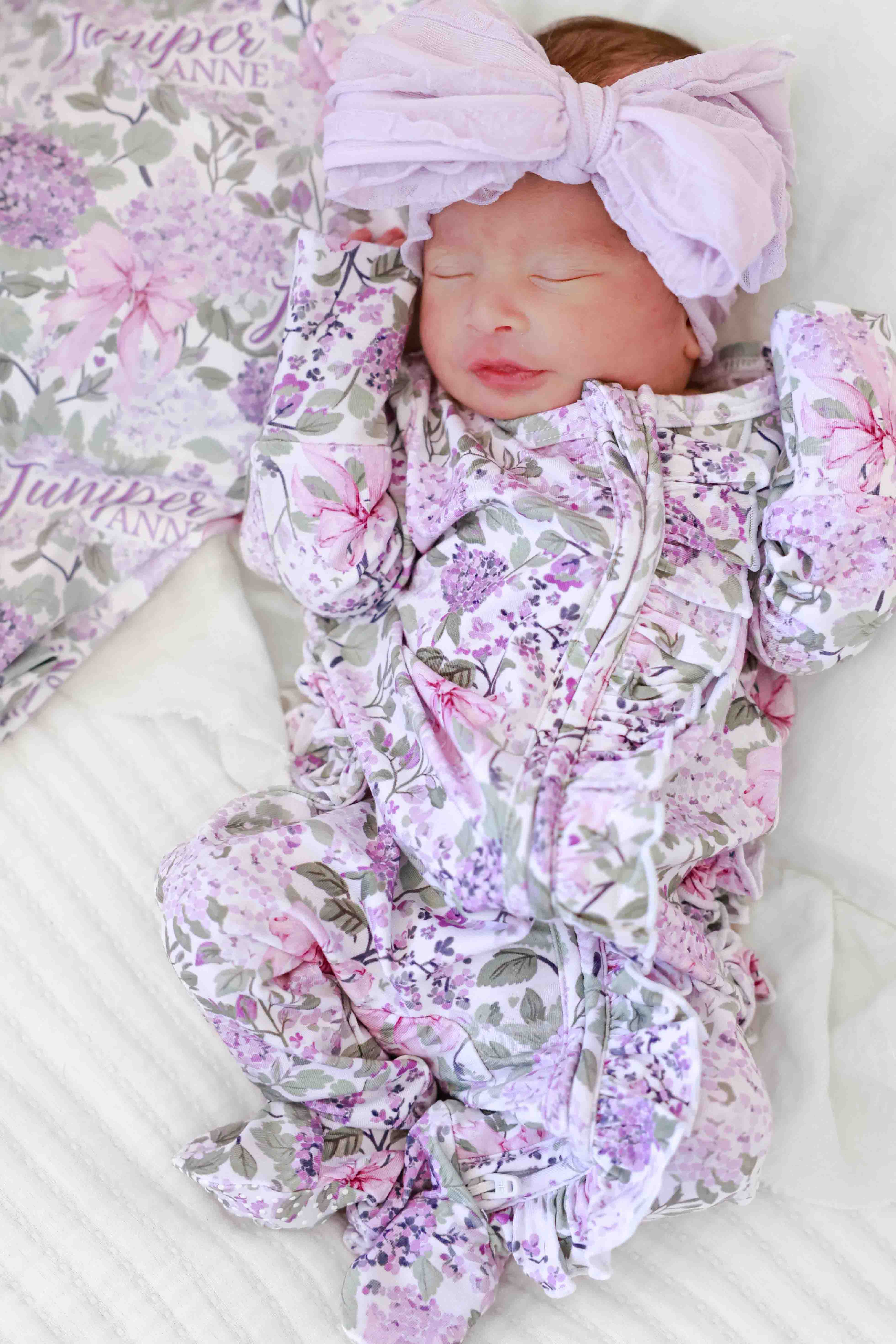 Ruffle Zipper Footie | Lavender Lullaby - Image 5
