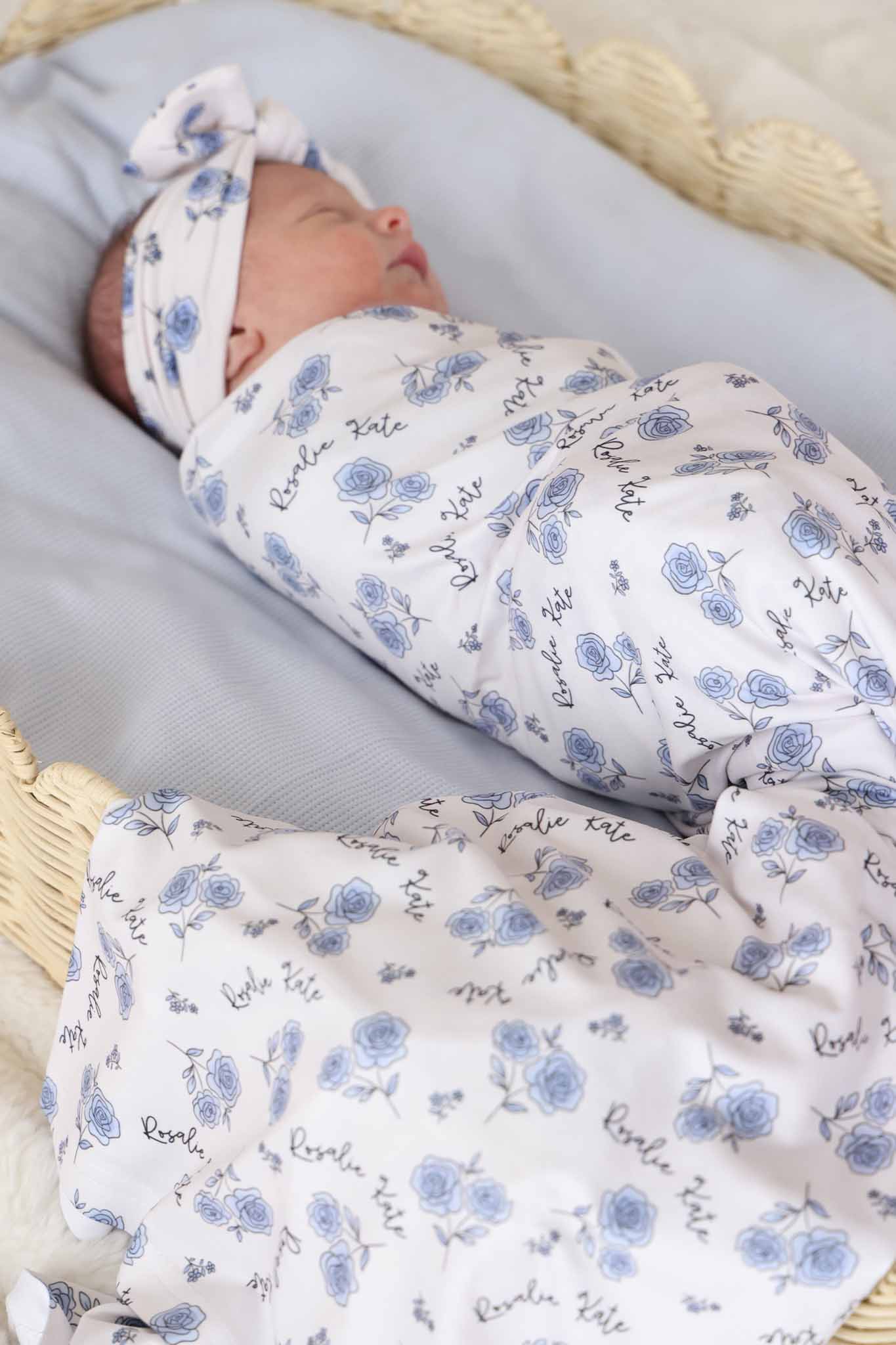 Sapphire Garden Personalized Swaddle Blanket - Image 3