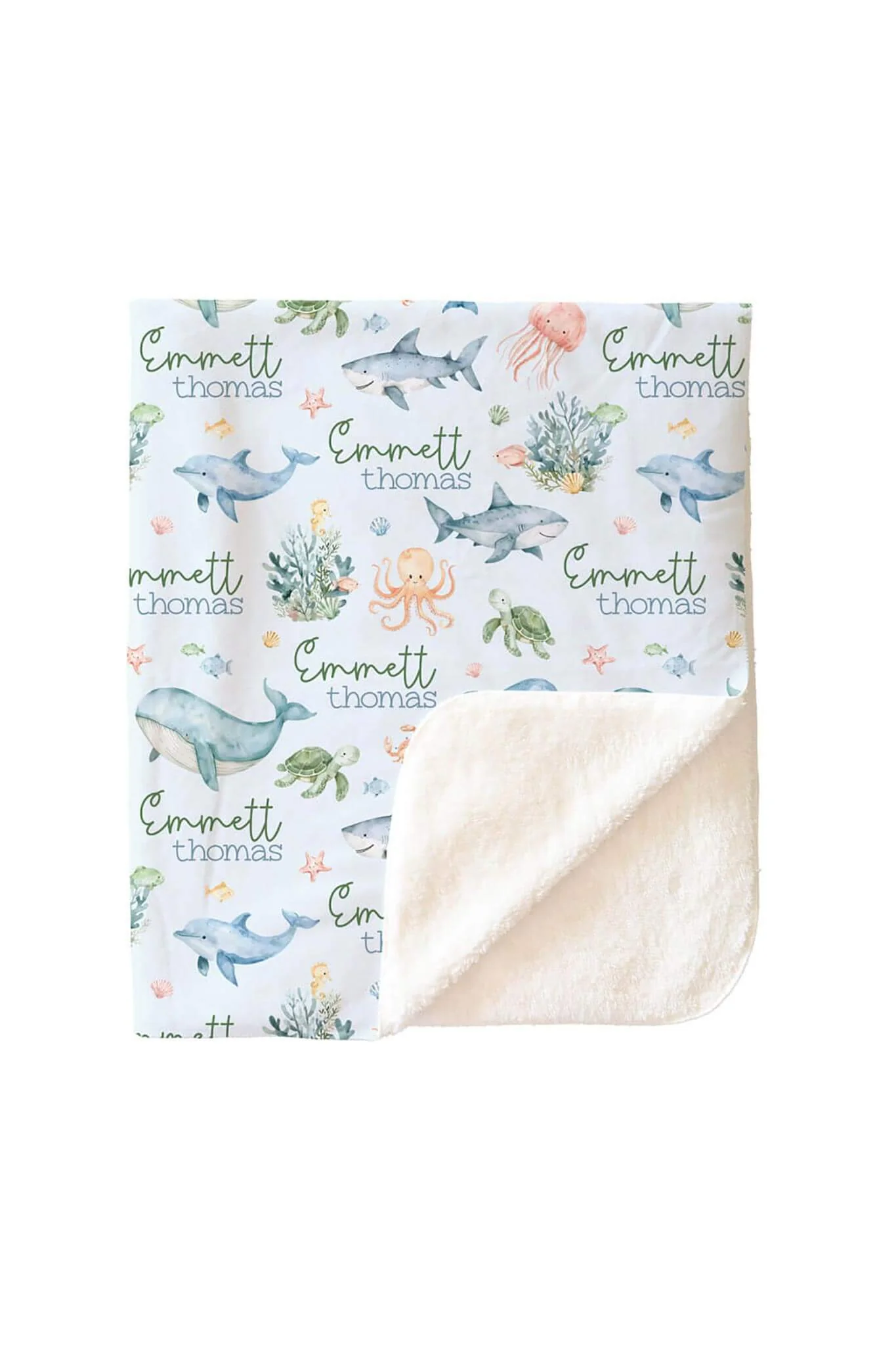 Sea Cuties Personalized Kids Blanket - Image 4