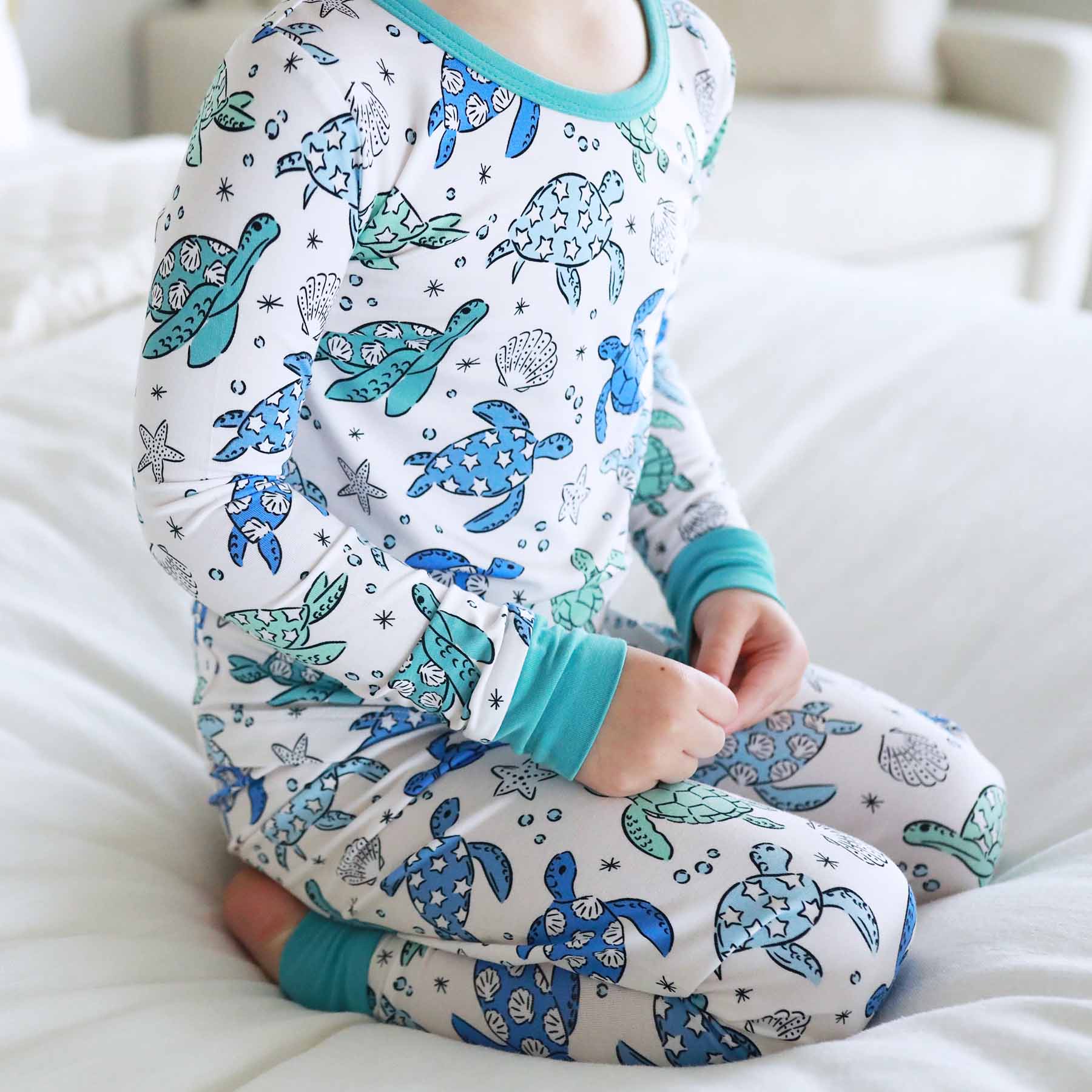 Sea Turtle Splash Two Piece Pajama Set - Image 2