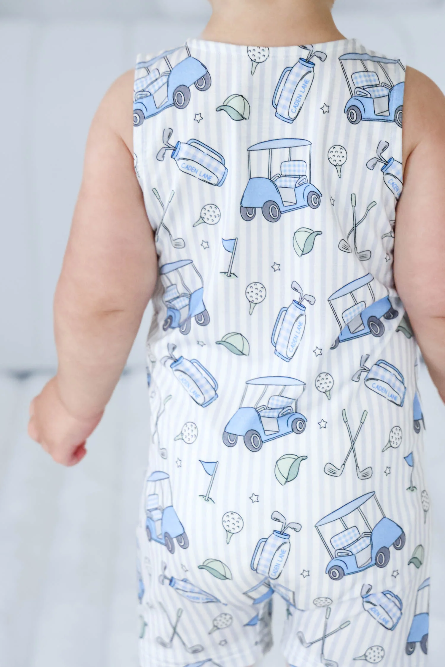Sleeveless Snap Romper | Caddie Crew Blue - Image 3