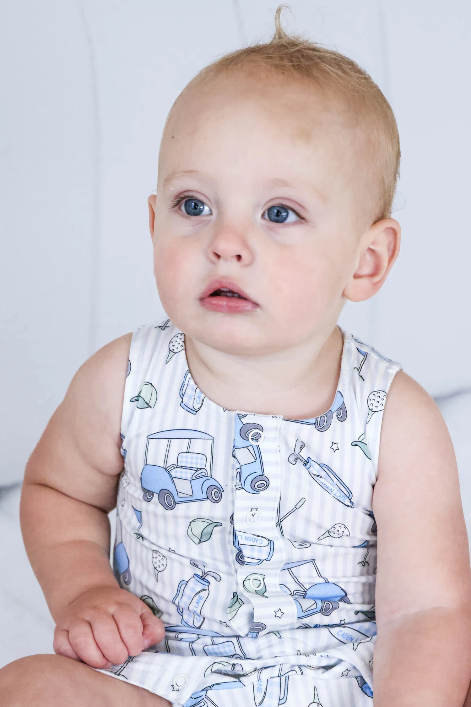 Sleeveless Snap Romper | Caddie Crew Blue - Image 4