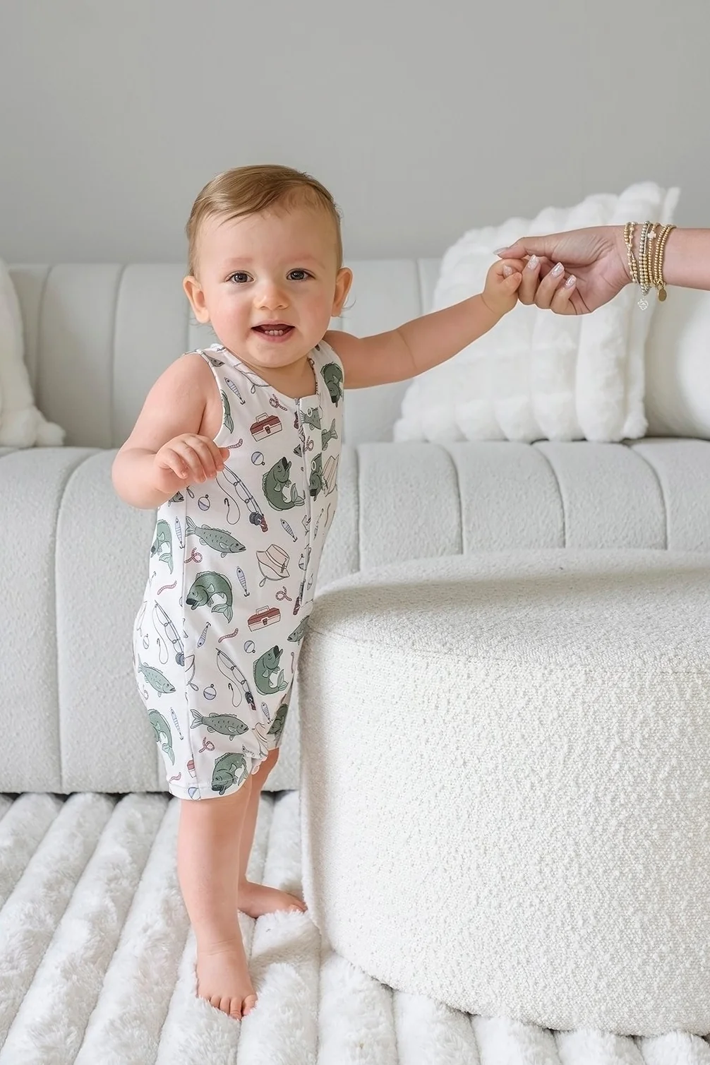 Sleeveless Snap Romper | Off the Hook - Image 11