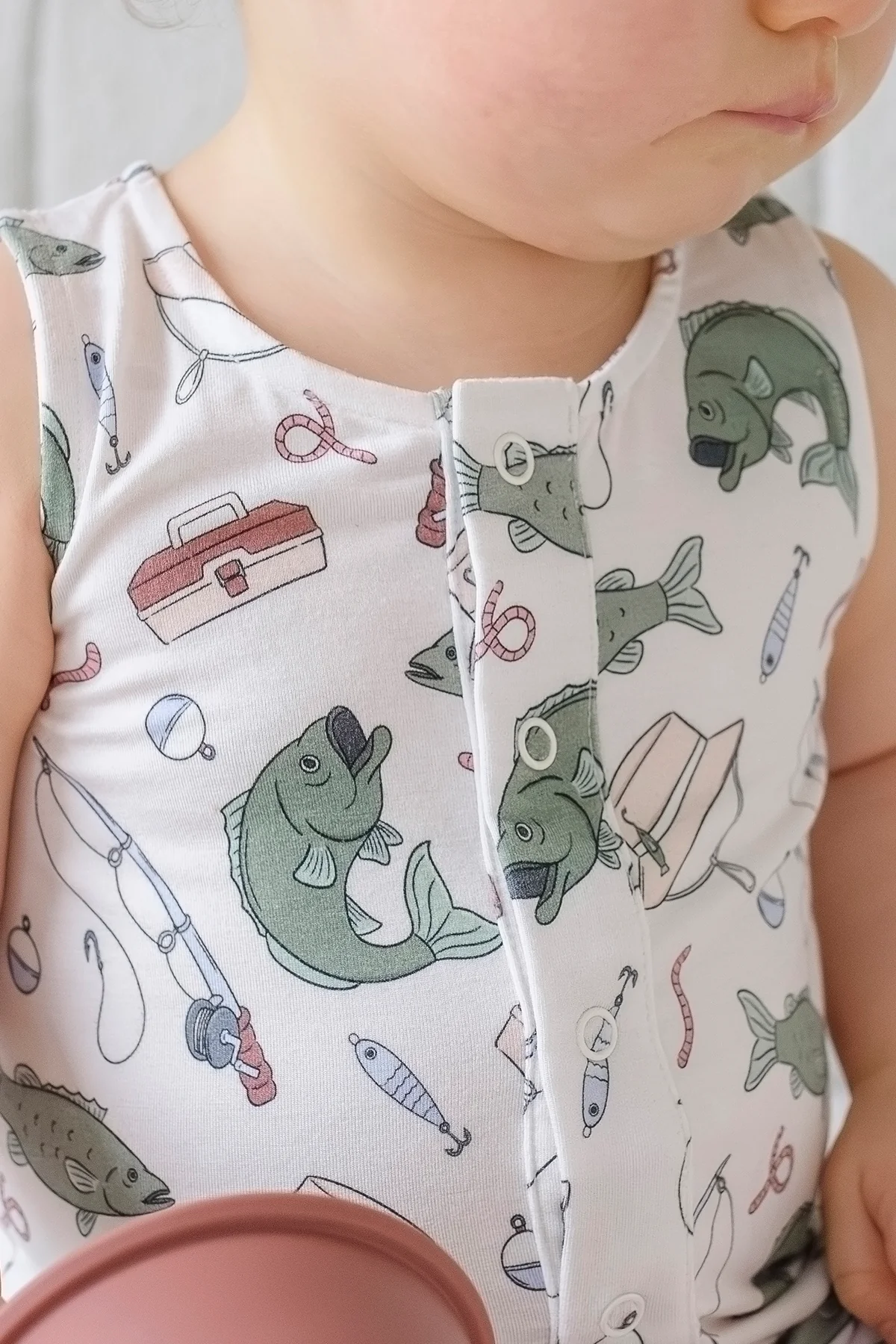 Sleeveless Snap Romper | Off the Hook - Image 3