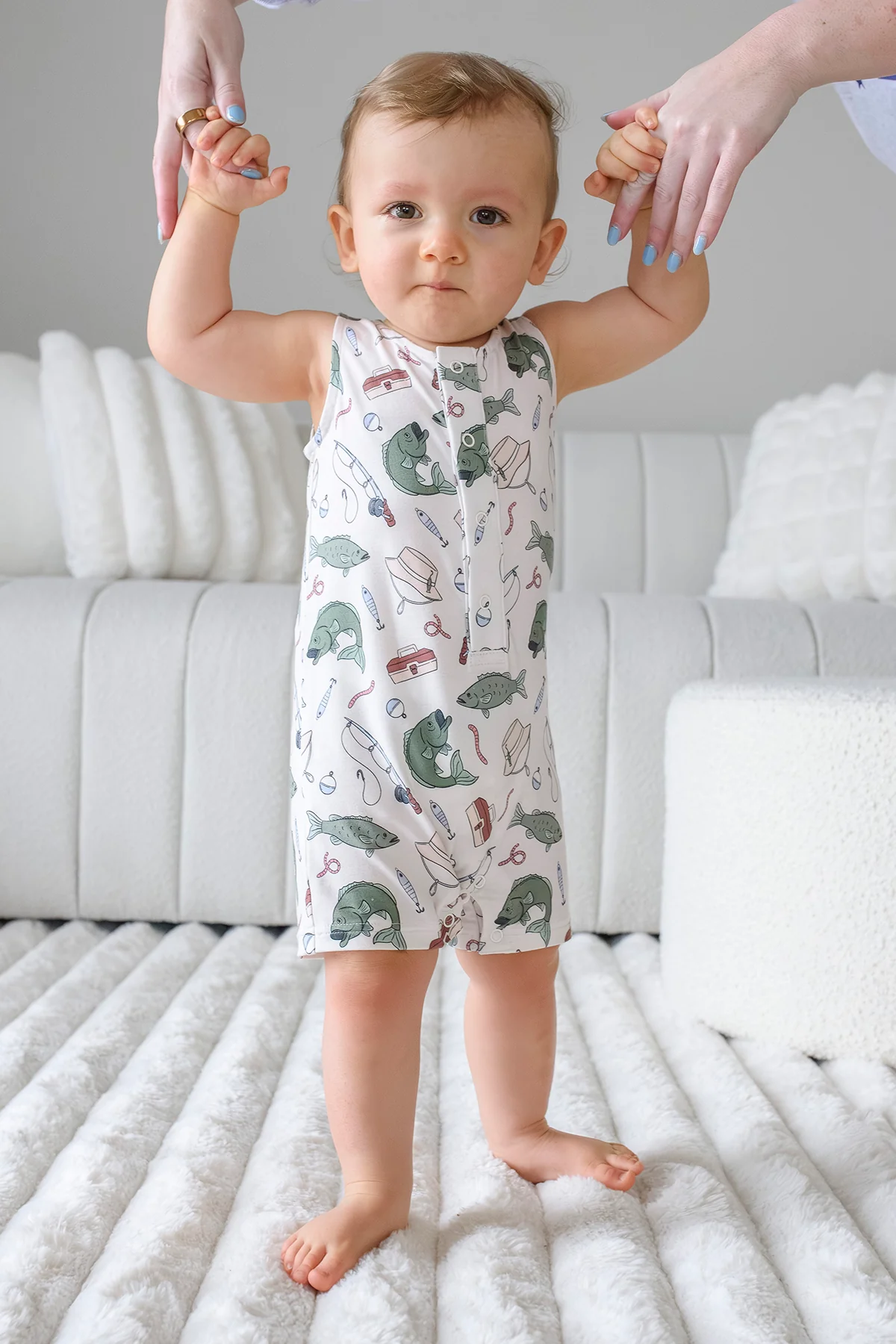 Sleeveless Snap Romper | Off the Hook - Image 8