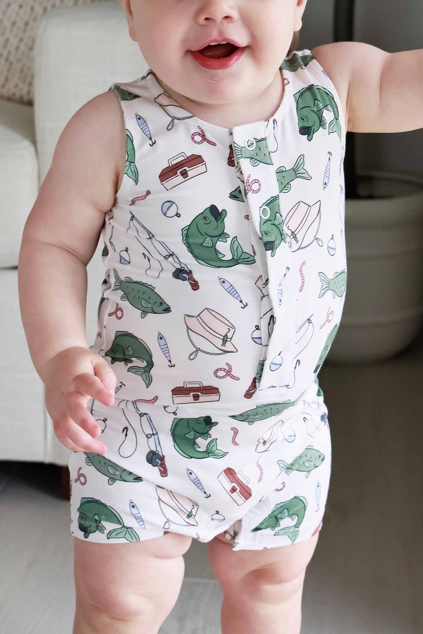 Sleeveless Snap Romper | Off the Hook - Image 9