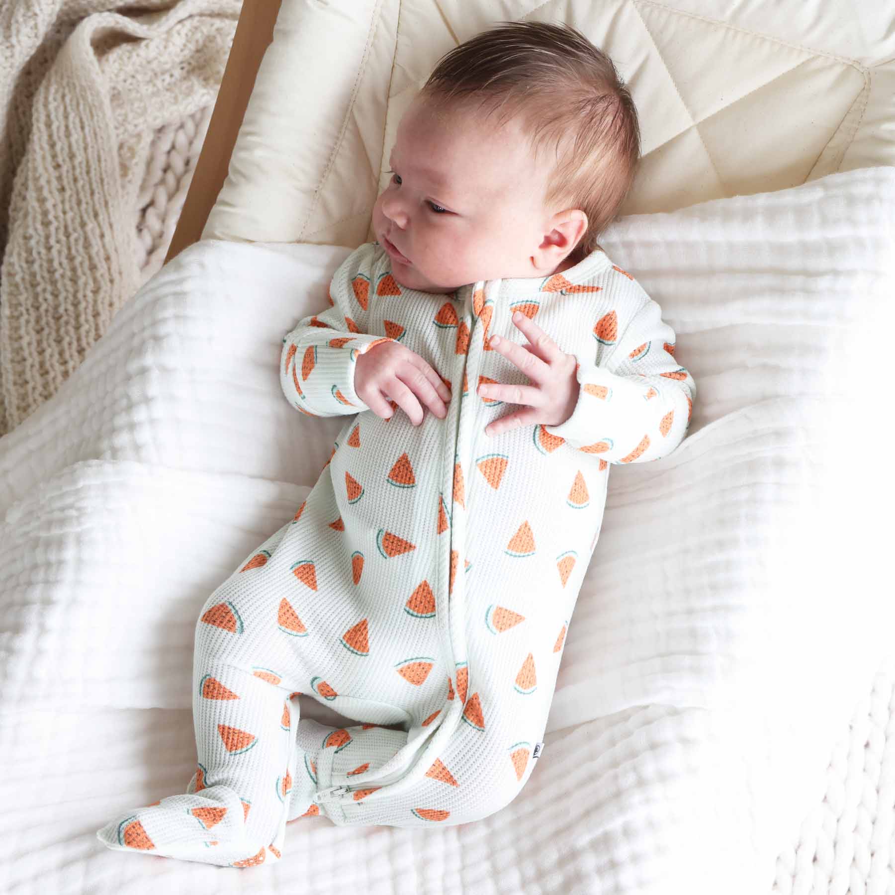 Slice, Slice Baby Bamboo Waffle Zipper Footie - Image 16