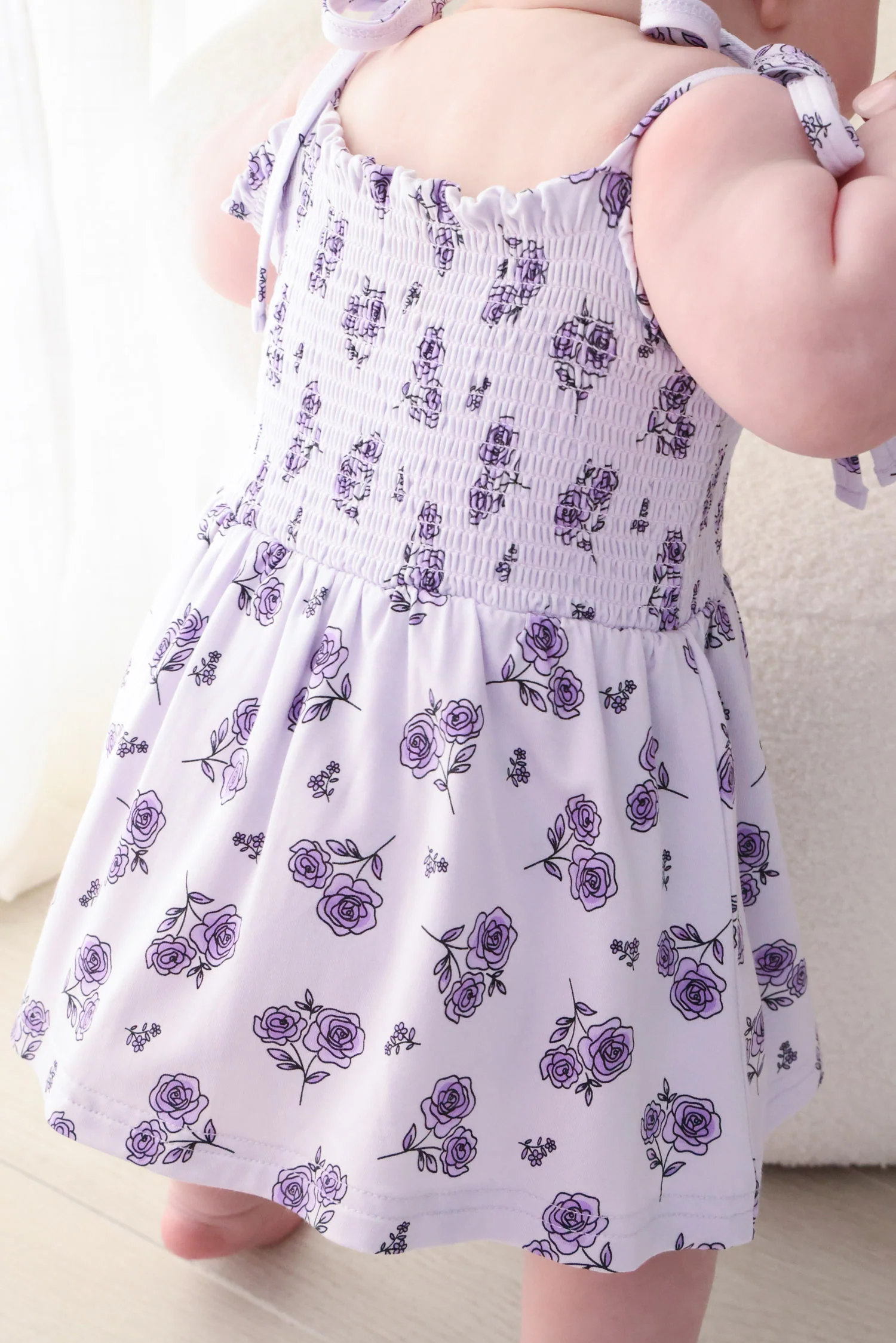Smocked Twirl Bodysuit | Amethyst Garden - Image 4