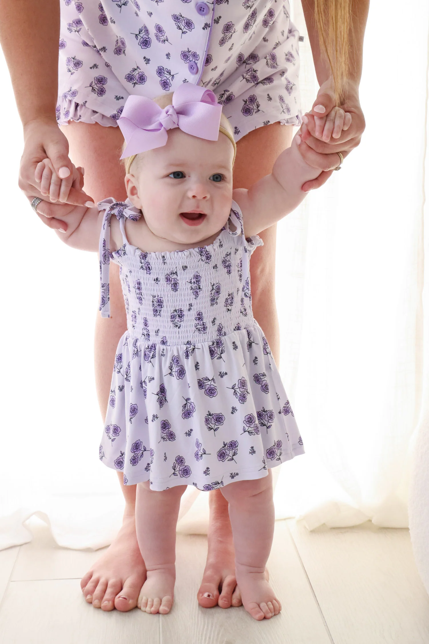 Smocked Twirl Bodysuit | Amethyst Garden - Image 7