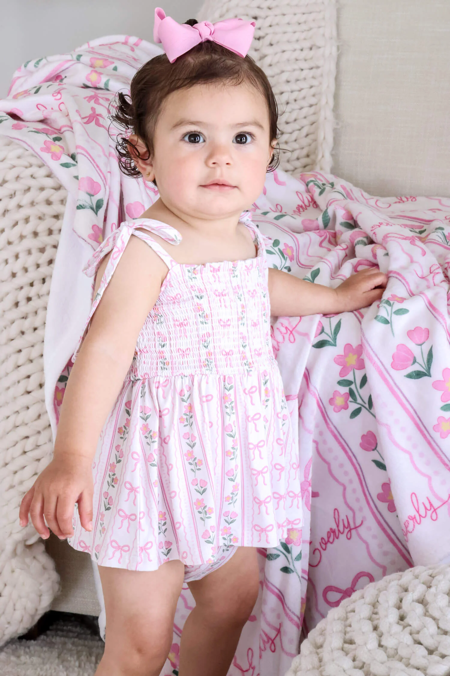 Smocked Twirl Bodysuit | Coquette Garden - Image 4